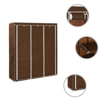 vidaXL Kleiderschrank Kleiderschrank mit Fächern und Stangen Braun 150x45x175cm Stoff (1-St)