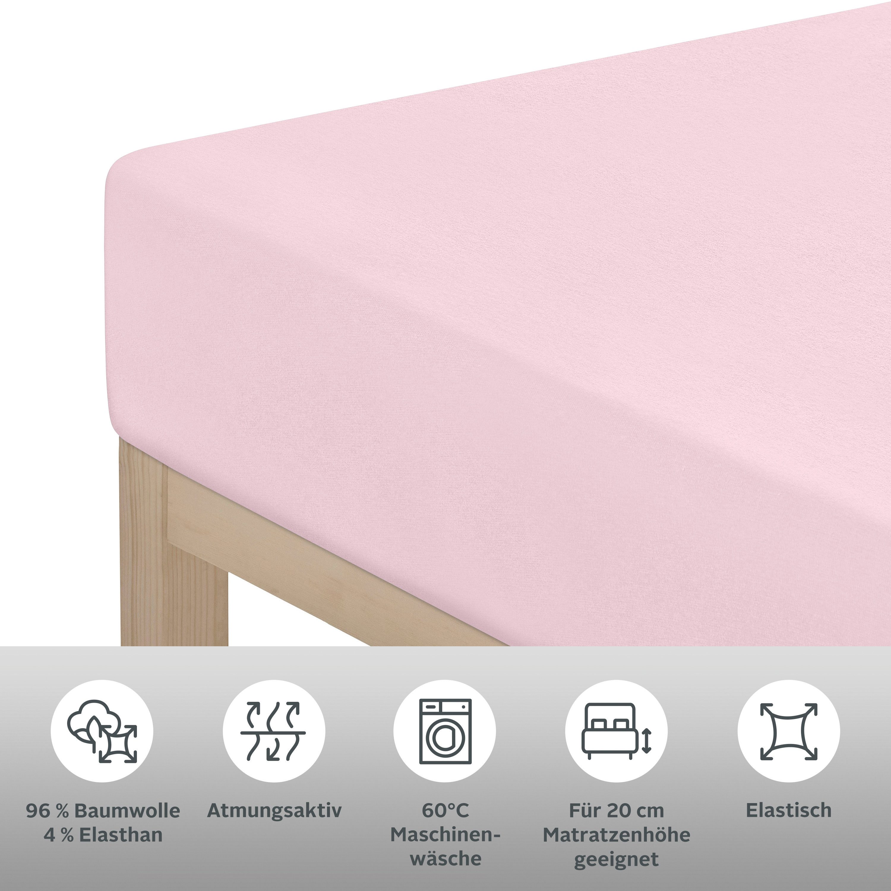 OTTO home Spannbettlaken Cremona, Basic & Premium Qualität mit Elasthan, Jersey (180 g/m), Gummizug: rundum, (1 Stück), Bettlaken für Matratzen von 20-25 cm Höh – Bild 4 von 5