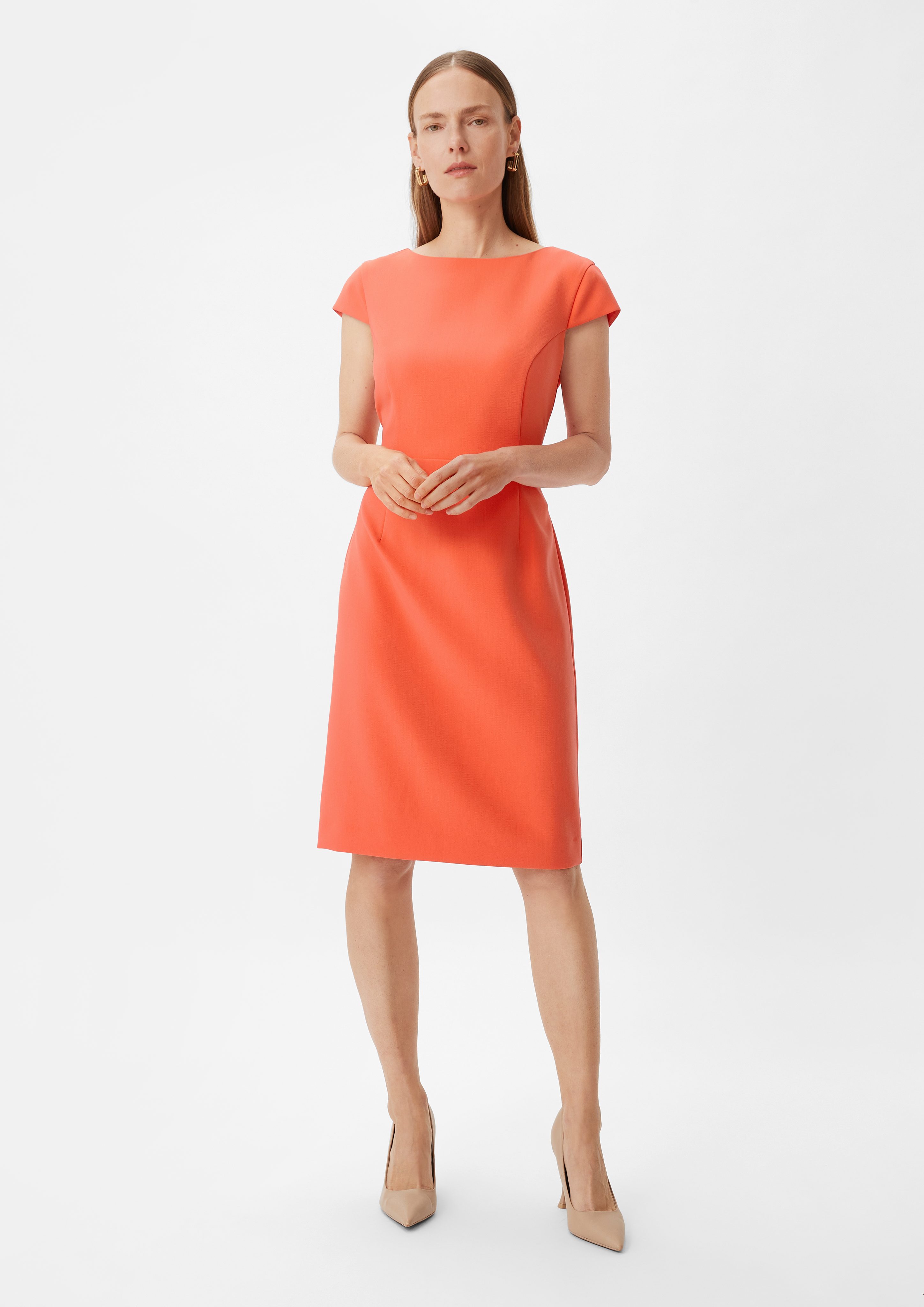 Comma Minikleid Midi Kleid mit Teilungsnähten Teilungsnähte | Kleider