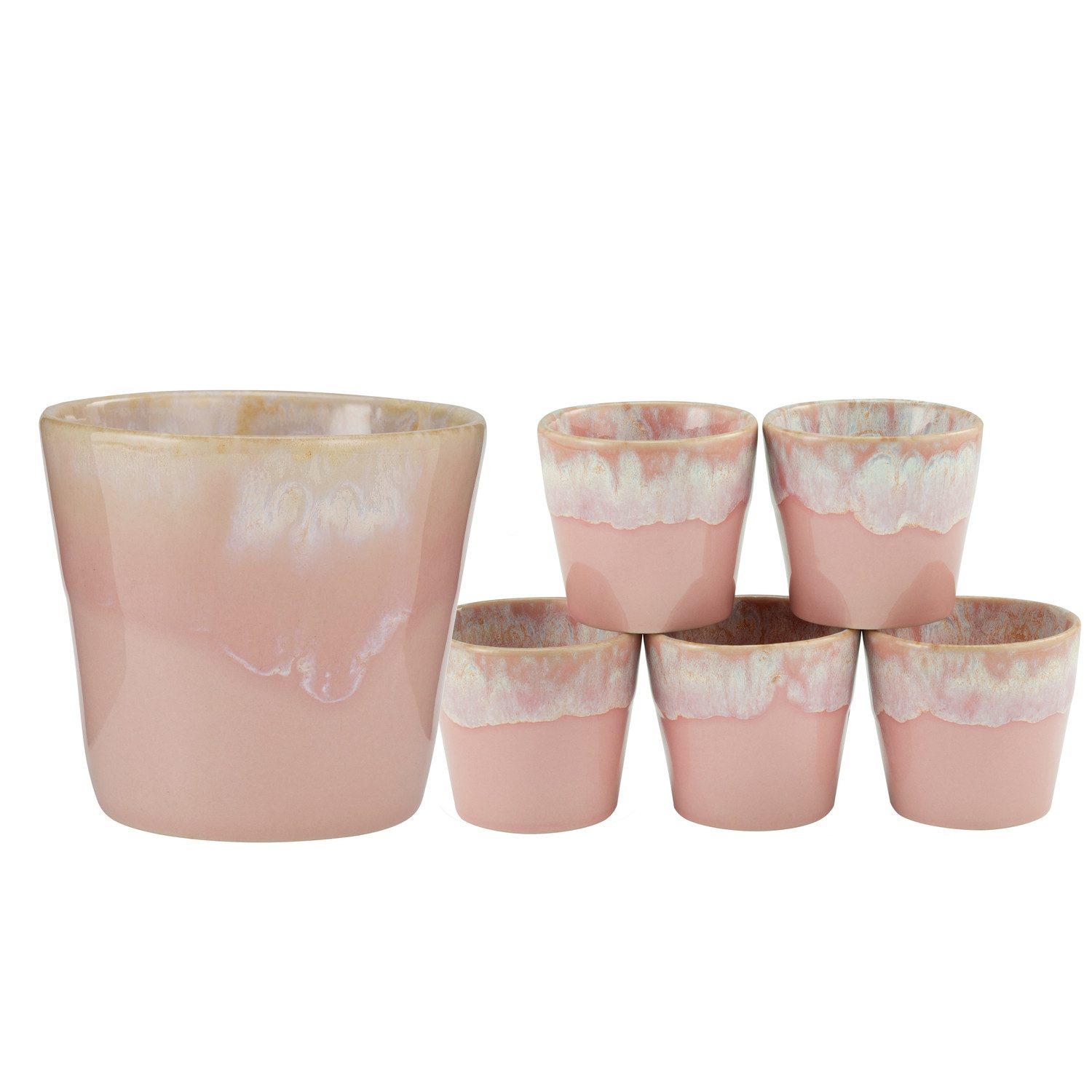 CreaTable Espressotasse Lungo Becher, 210 ml, 6-tlg., Steinzeug