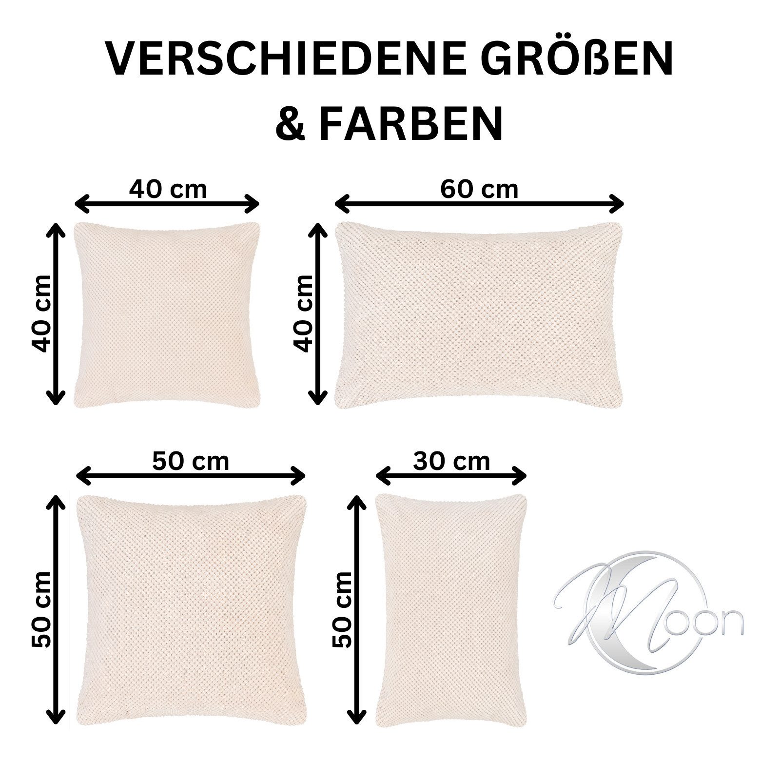 MOON Heimtextilien Kissenhüllen 2er Pack Kissenbezug - Serie Piano, Noppen-Struktur