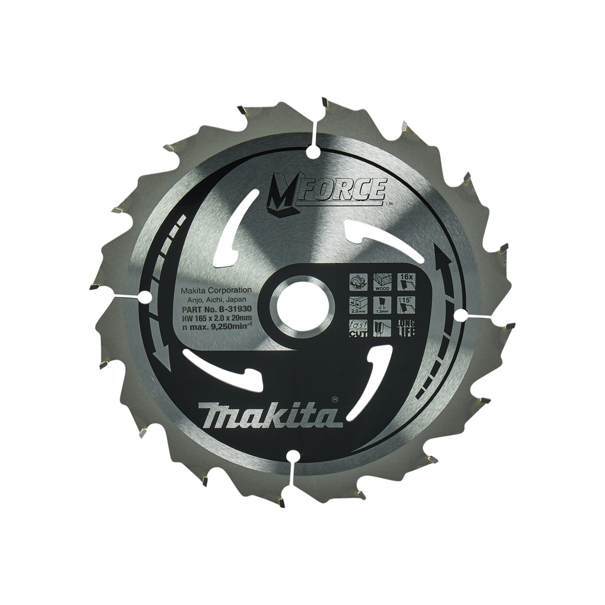 Makita Kreissägeblatt Makita Sägebblatt M-FORCE 165x20x16Z