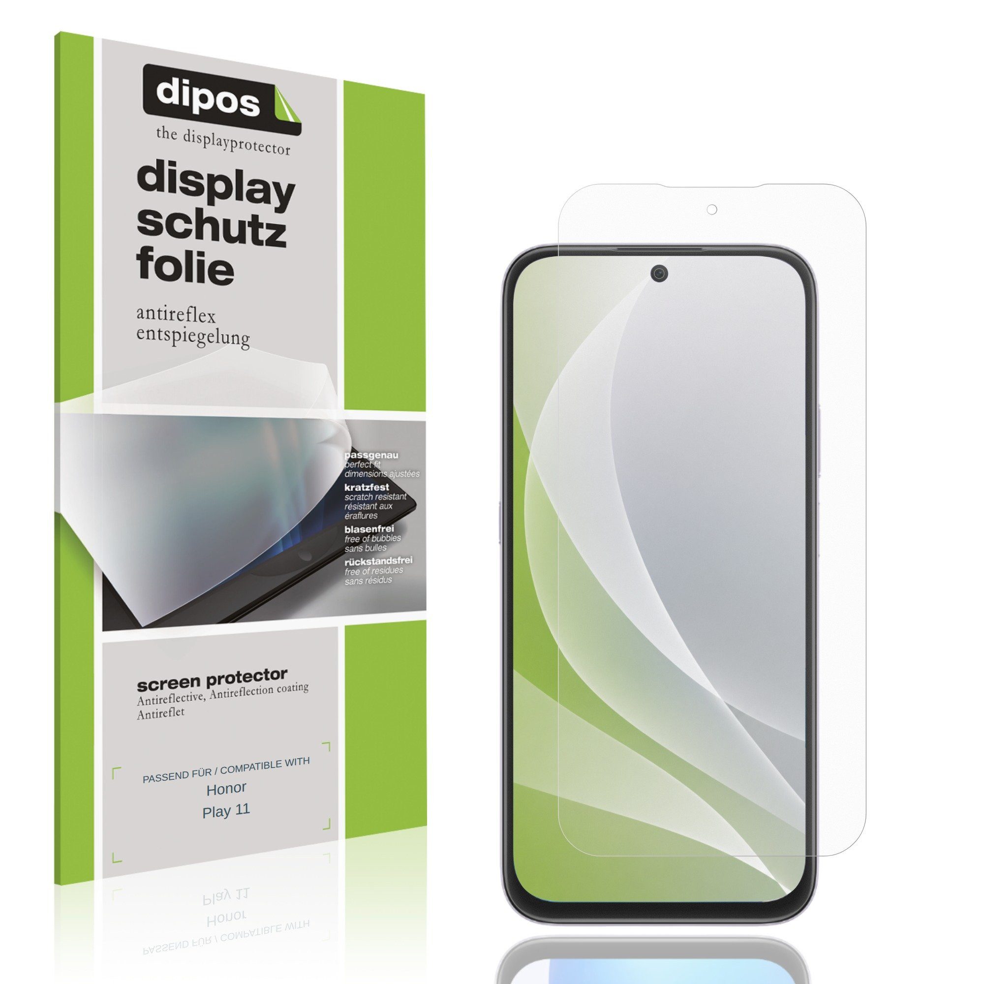 dipos Displayschutzfolie Schutzfolie für Honor Play 11, 4 Stück, Displayschutz Schutz Folie Made in Germany