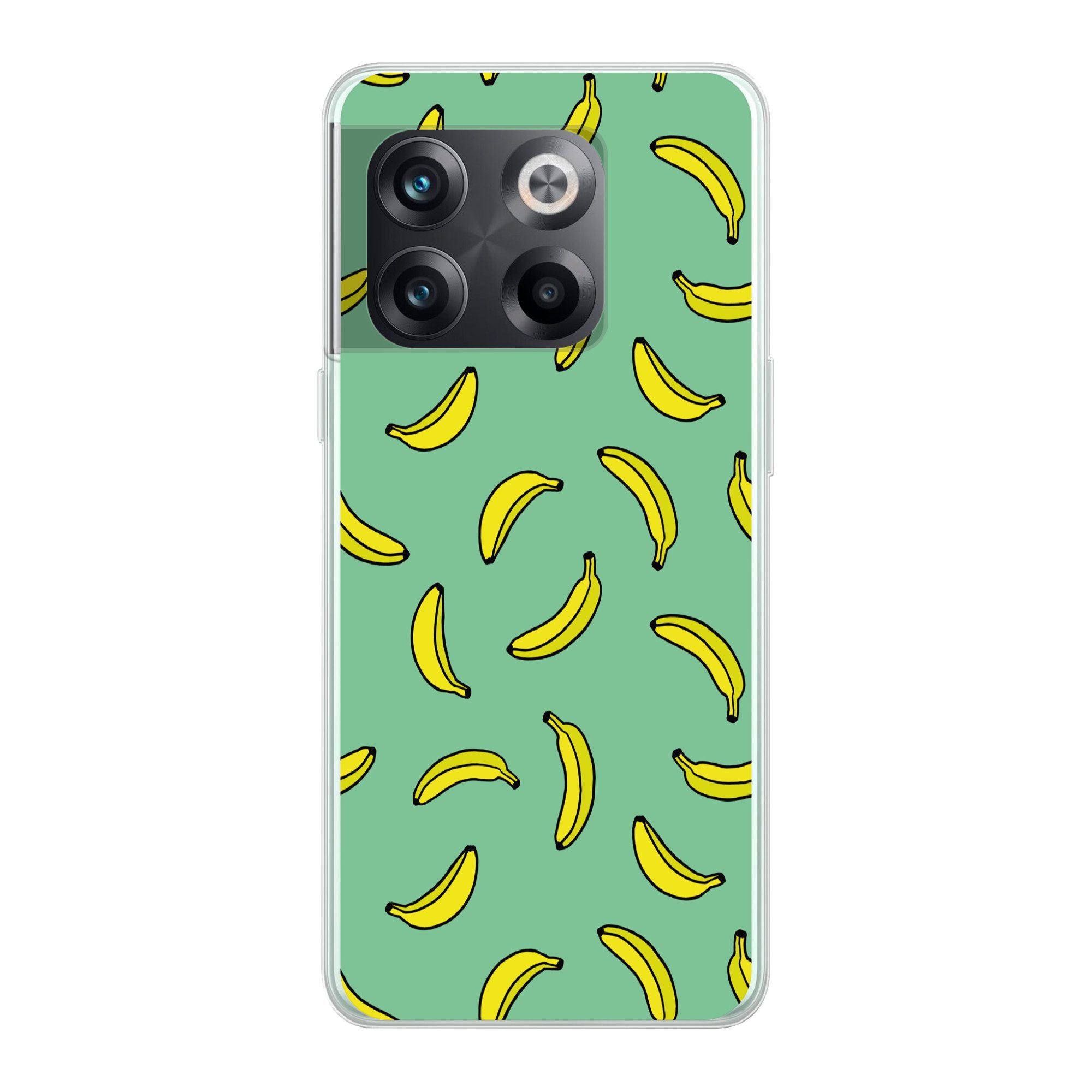 MuchoWow Handyhülle für OnePlus 10T Bananen - Gelb - Grün - Druck, Phone Case, Silikon, Schutzhülle Dünn