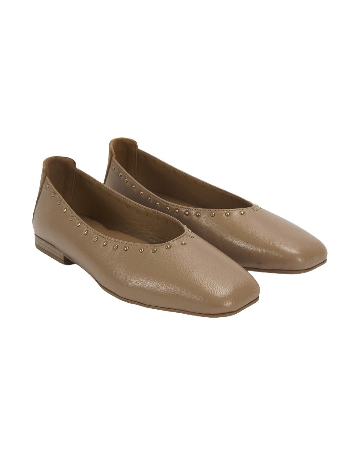 Desa Desa Damen-Ballerinas – Obermaterial und Futter aus Leder, flacher Abs Ballettschuh