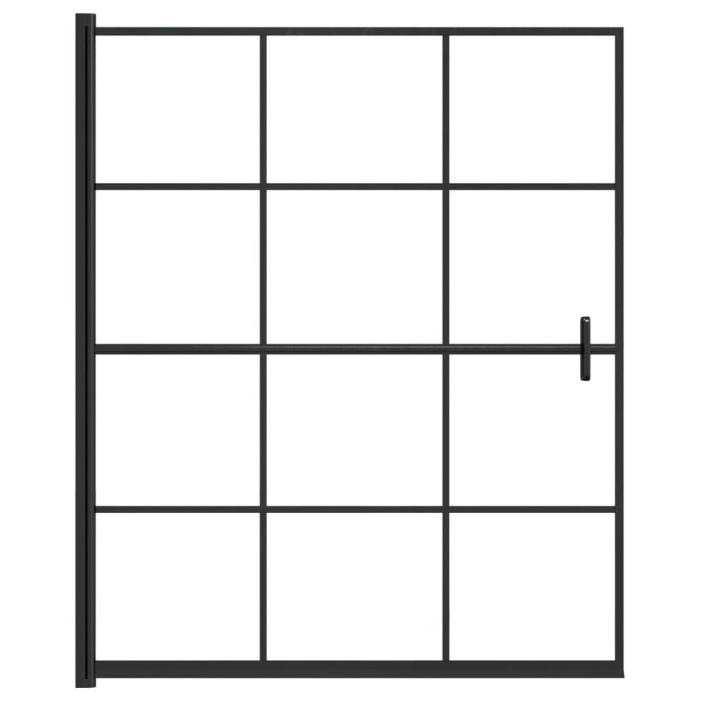 vidaXL Duschwand 116 x 140 cm Duschkabine ESG 116x140 cm Schwarz