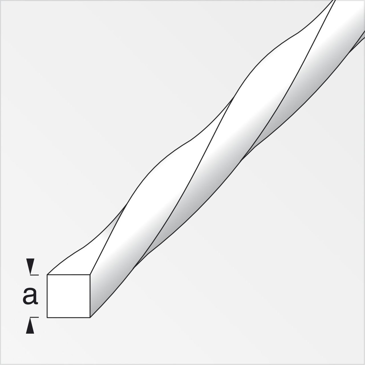 Vierkantstange Vierkantstange, gewunden mm Stahl alfer 12 1 m, alfer Stahl
