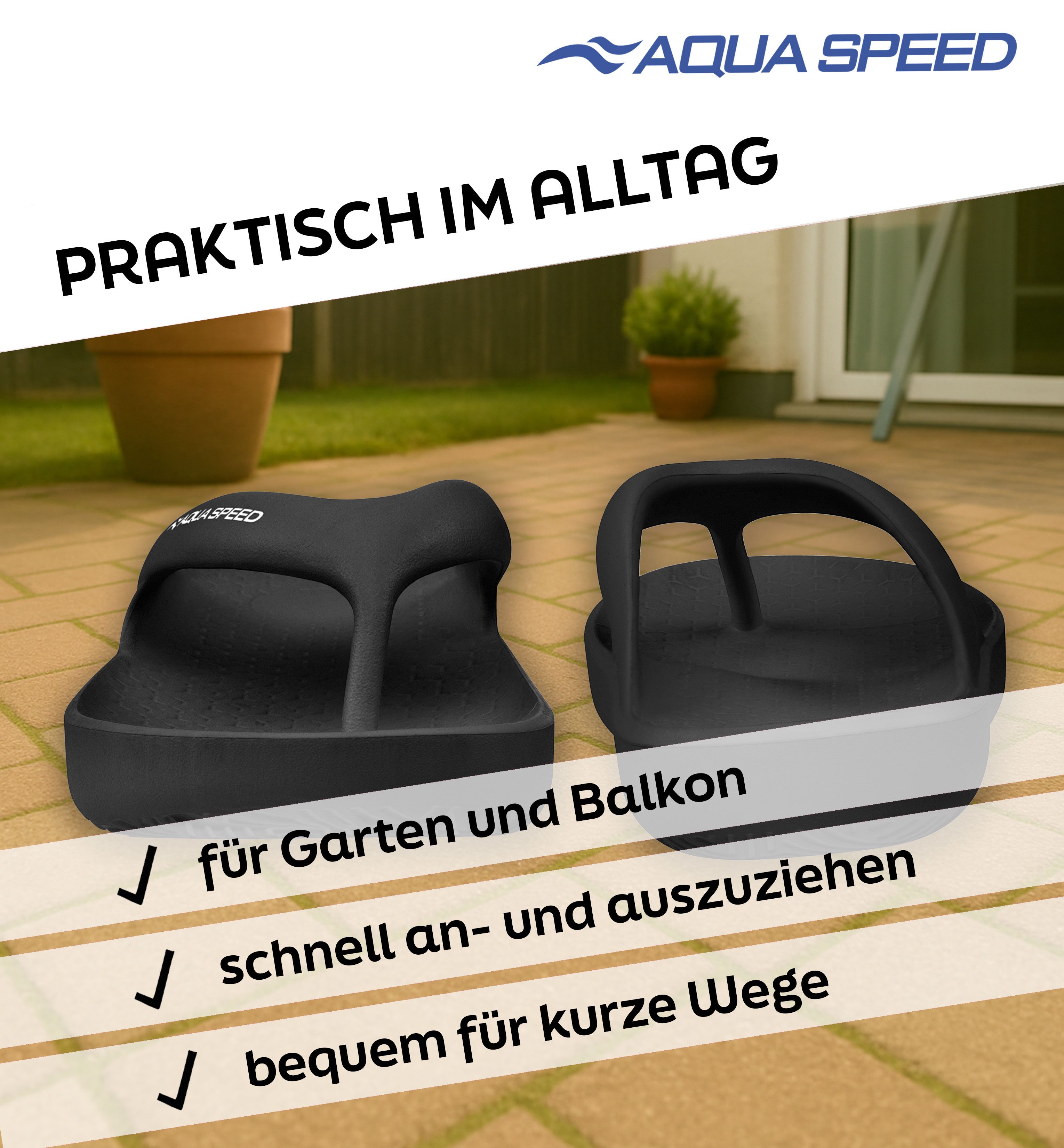 Aqua Speed Malaga Zehentrenner 41 schnelltrocknend, bequem für Reisen Zehentrenner (Schnelltrocknendes Fußbett – flexibel & bequem für Strandtage) Atmungsaktives Material – schnelltrocknend für Urlaub, Reisen