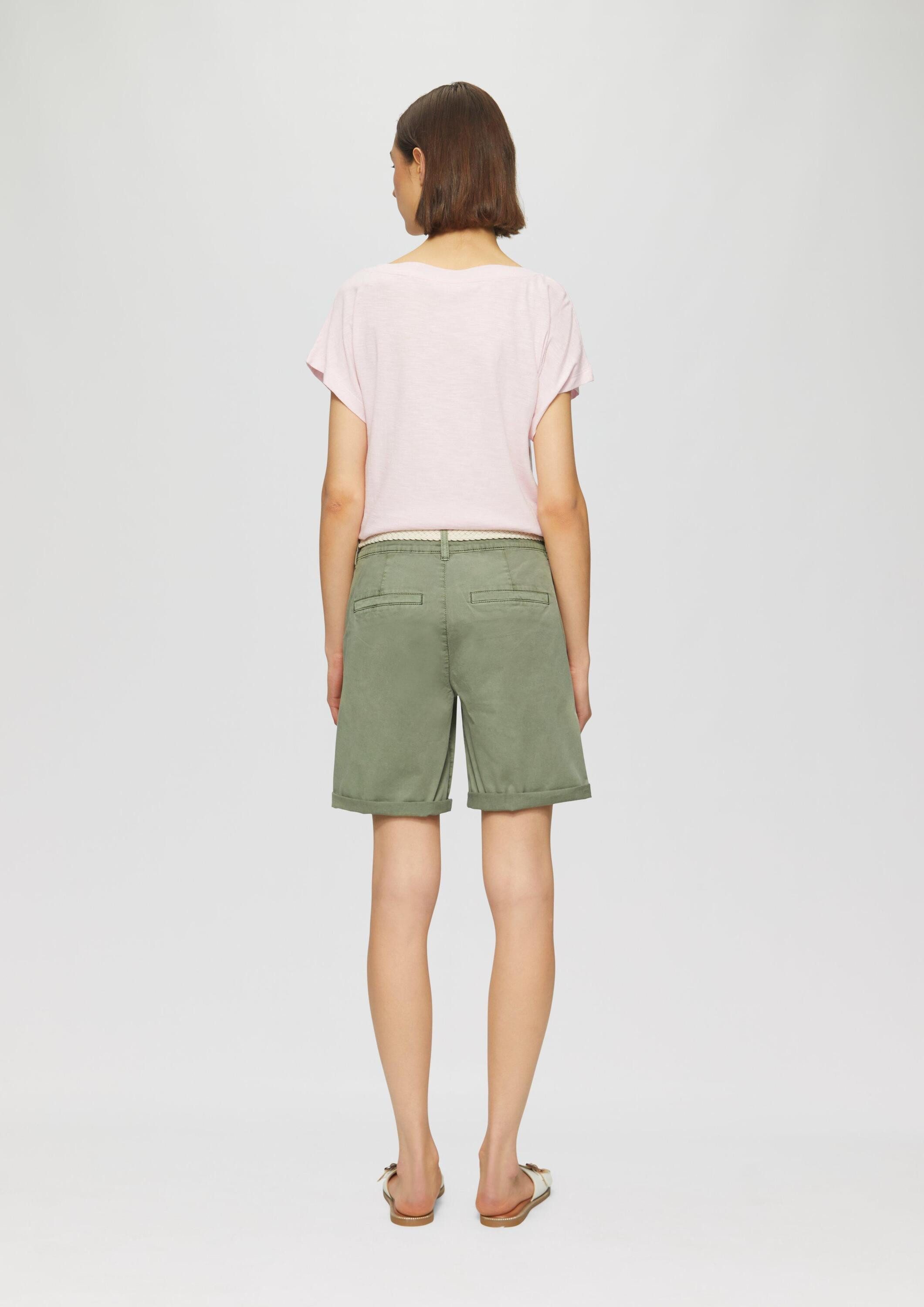 s.Oliver Shorts Hose Shorts mit geflochtenem Gürtel und Garment Dye