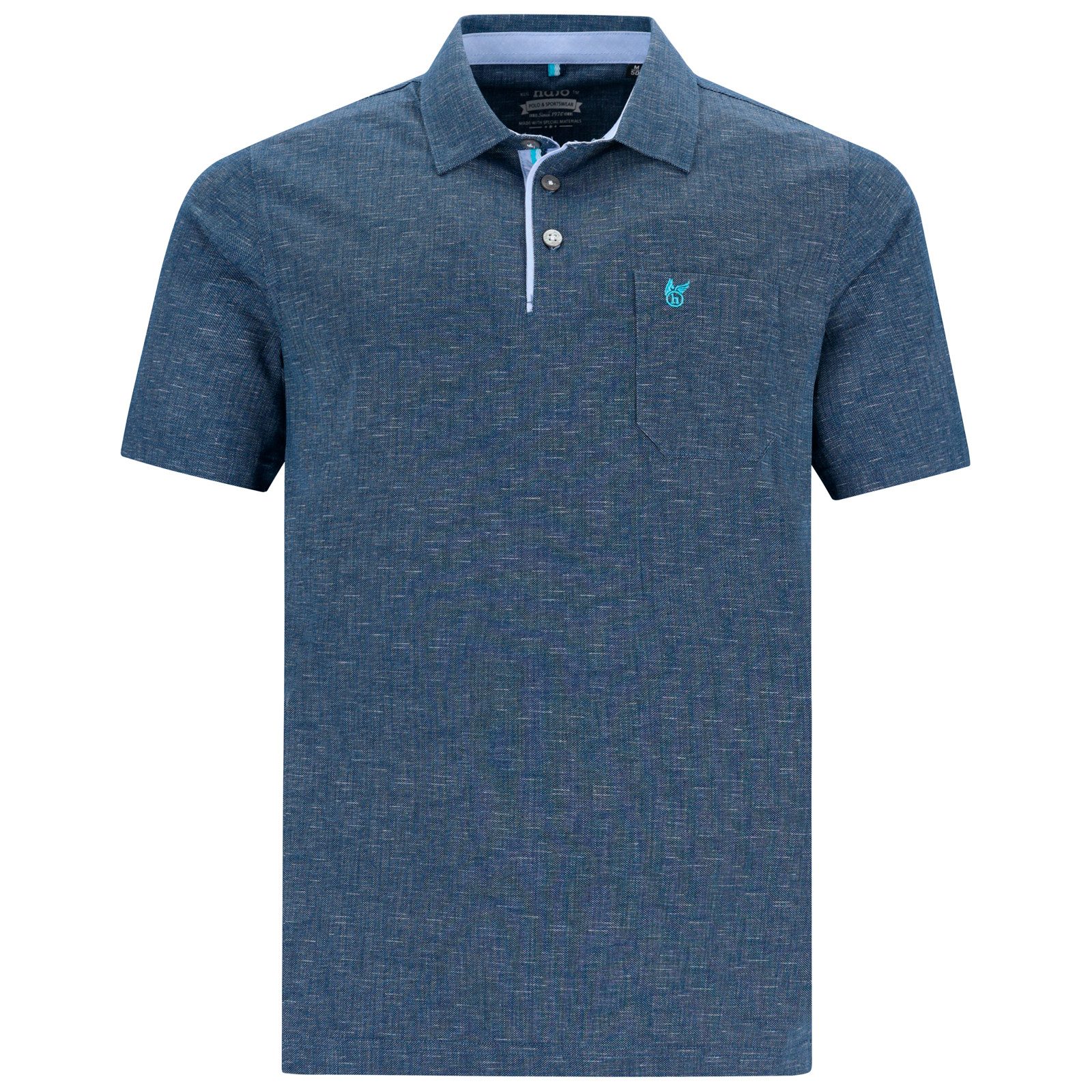 Hajo Poloshirt Große Größe Herren Polo Stay Fresh Leinen-Optik rauchblau me günstig online kaufen