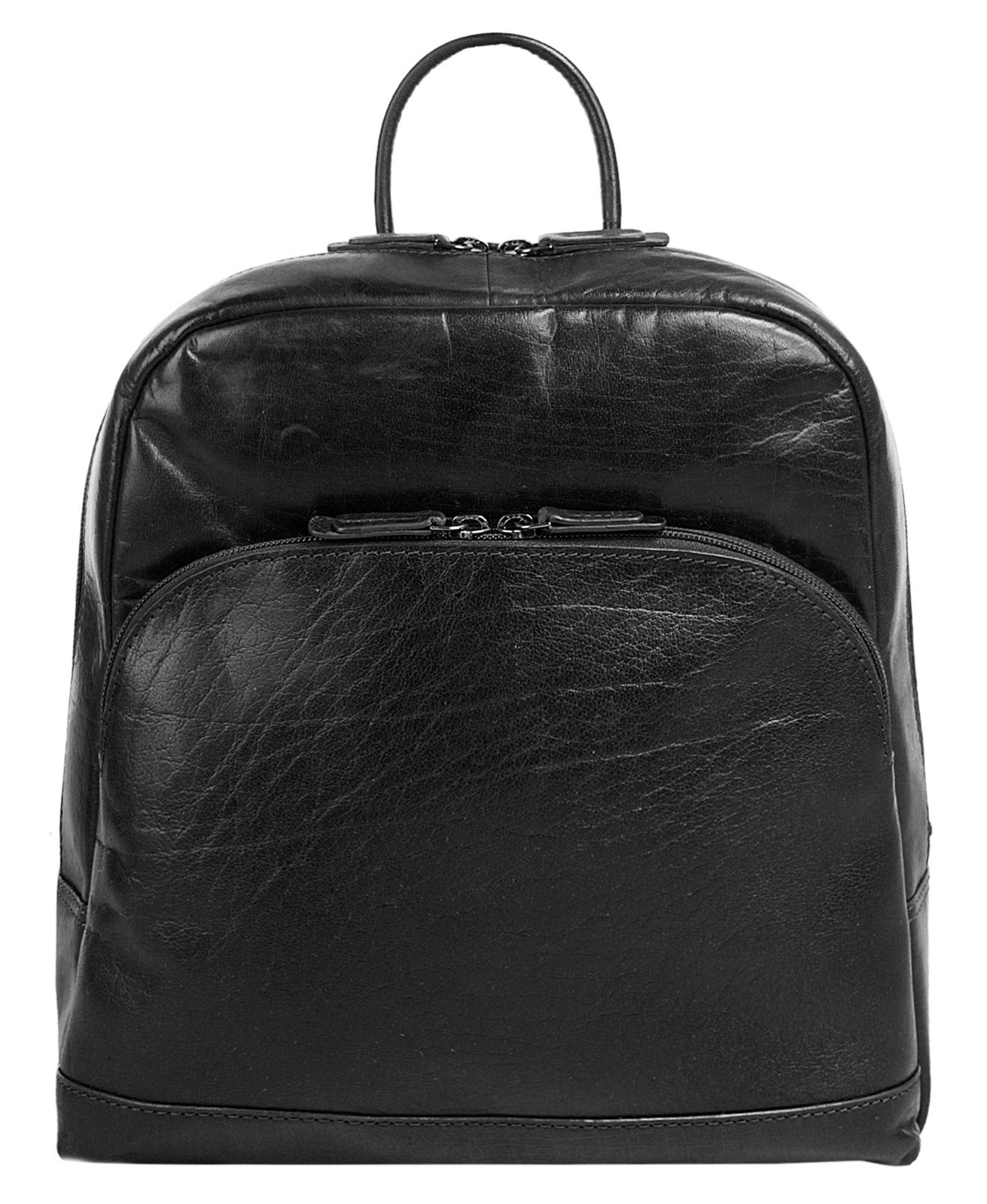 echt X-Zone Tagesrucksack, schwarz Leder