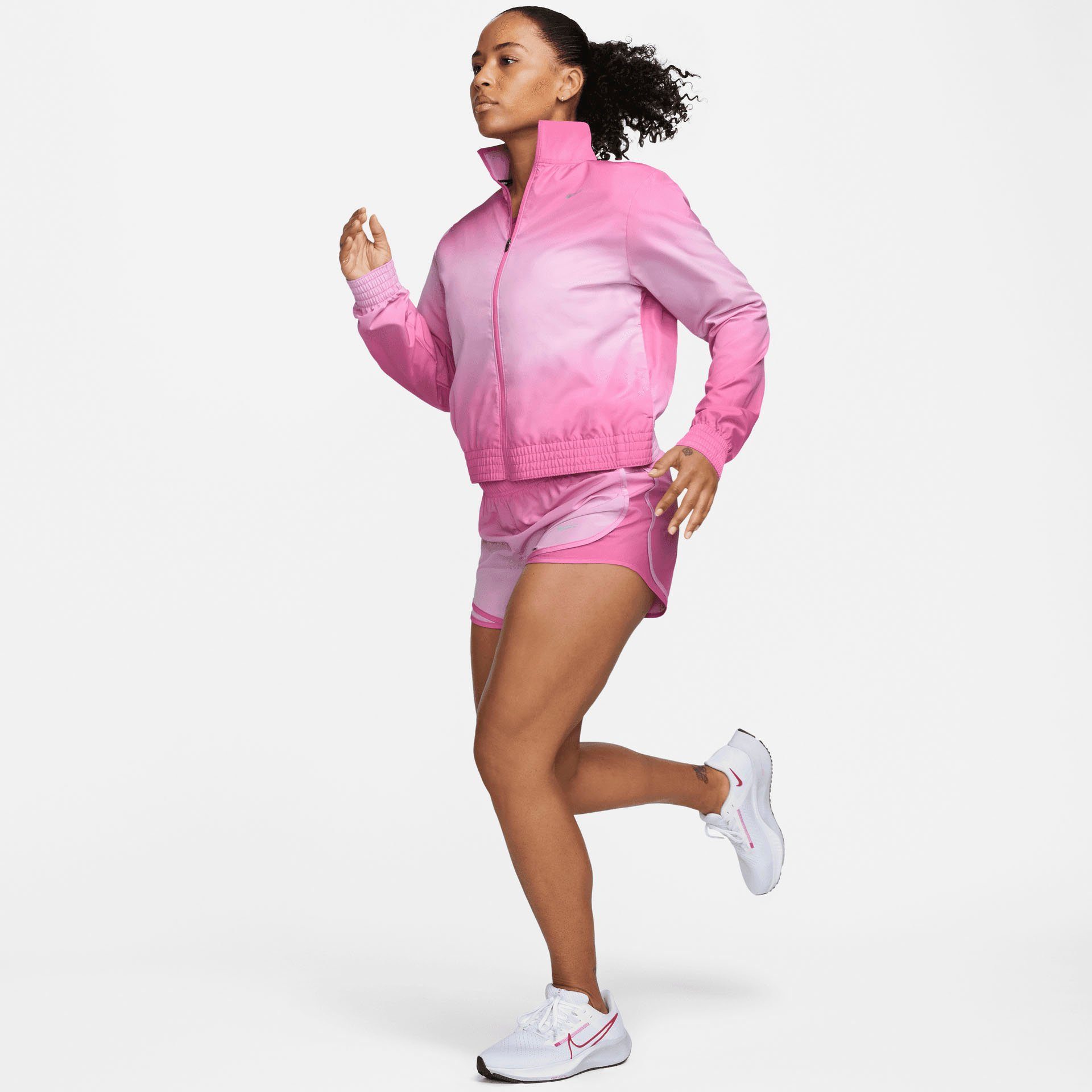 Nike Laufjacke Dri-FIT FUCHSIA/REFLECTIVE ACTIVE SILV Running Swoosh Printed Jacket Run Women's