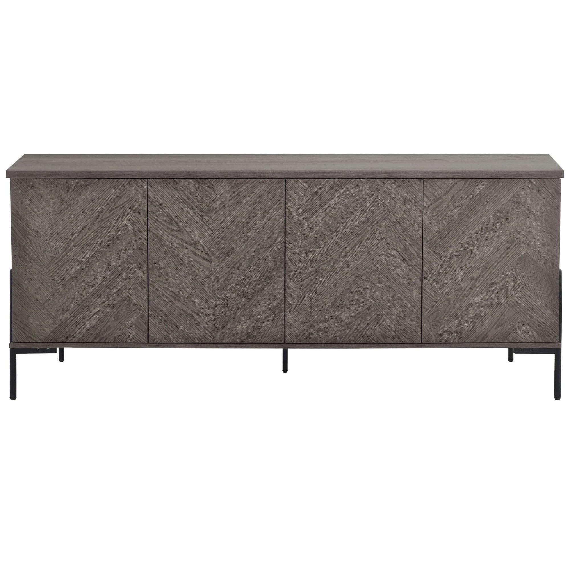 OTTO home Sideboard Eadwine, Kommode, Push-to-open, Türen mit Fischgräten Muster, Breite 175 cm