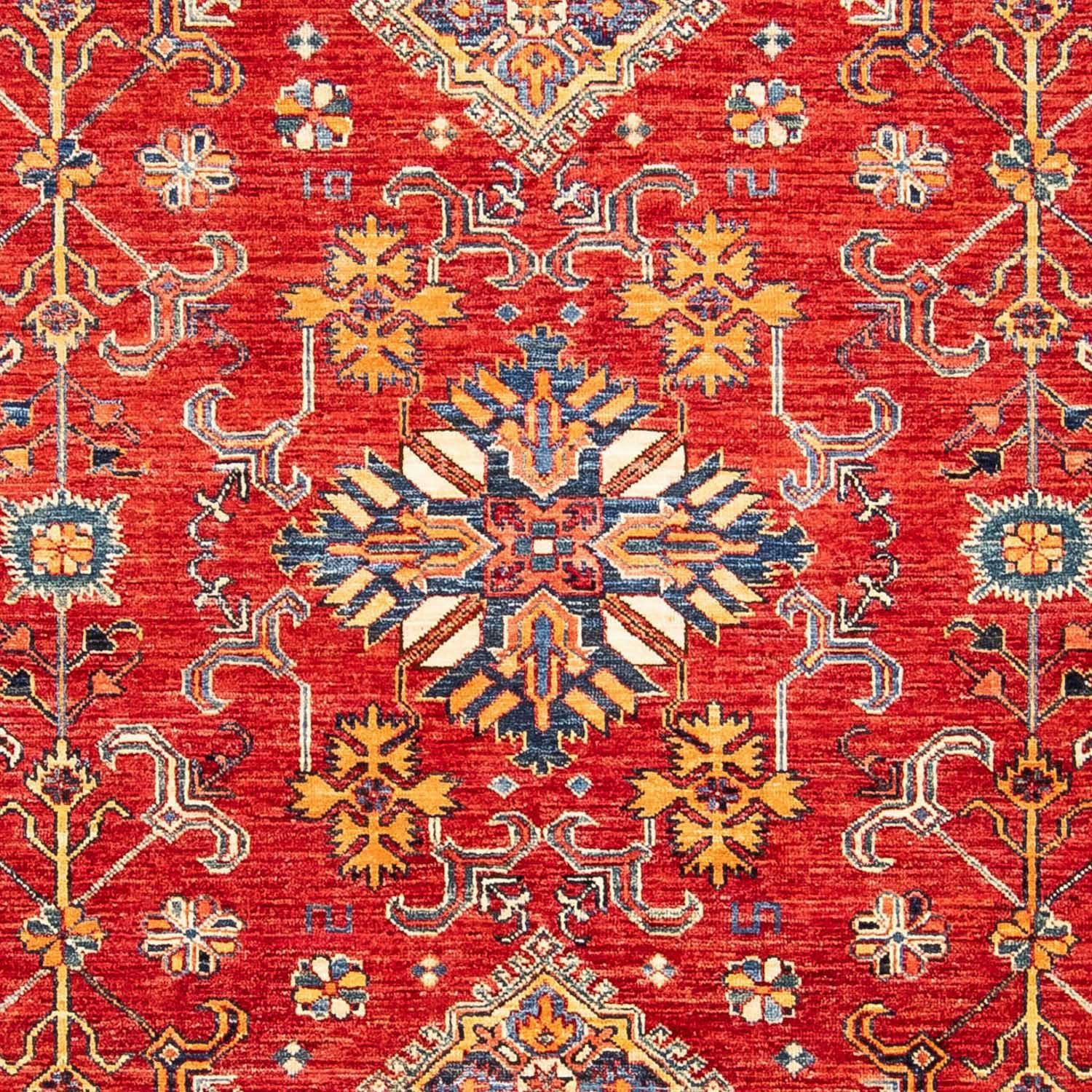 Orientteppich Ziegler - Kazak - 207 313 cm - x Einzelstück rechteckig, mm, 6 Höhe: morgenland, Handgeknüpft, Zertifikat Wohnzimmer, rot, mit