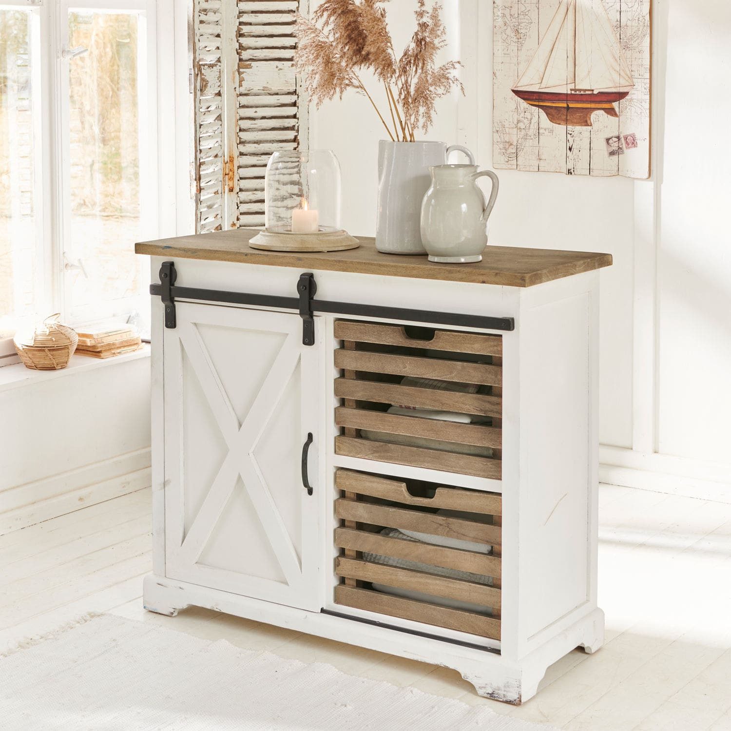 Mirabeau Kommode Kommode Bastid weiß/braun