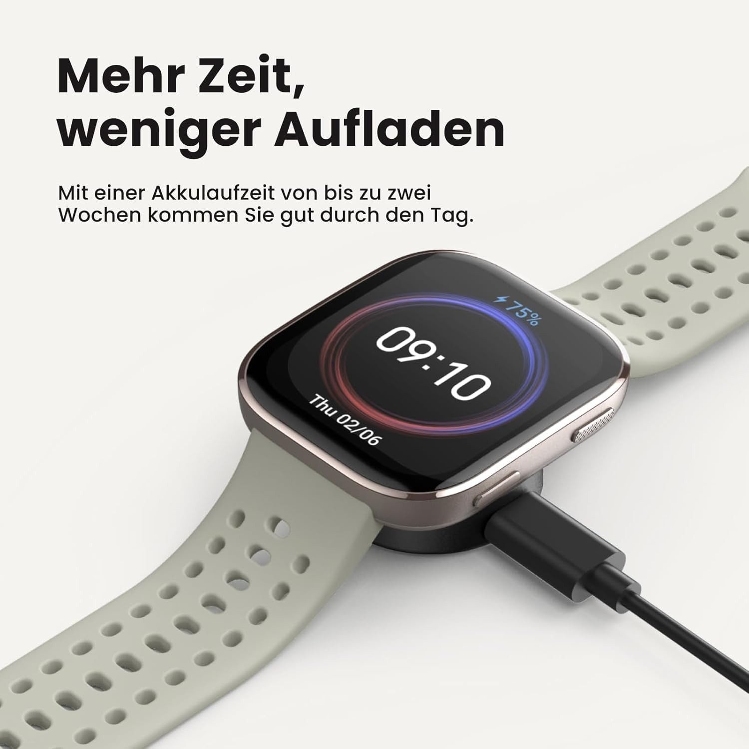 Amazfit Damen"s Herren"s GPS Uhr; mit 14 Tage Akku & AMOLED Display Smartwatch (5 cm/1,97 Zoll, Android/iOS), Bluetooth Anruf, 140+ Sportmodi, 5 ATM Wasserdicht mit KI Coaching