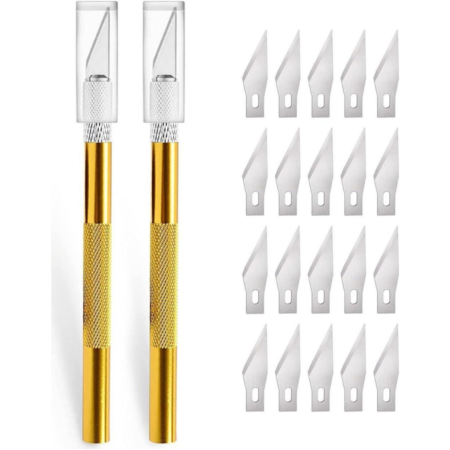 LuxusKollektion Cuttermesser Cutter 2 Stück Skalpell 20 Ersatzklingen Bastelmesser Orange