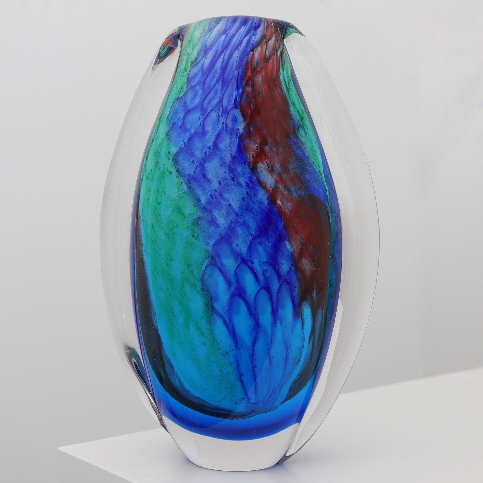 Aubaho Tischvase Glasvase Glas Vase Italien Tischvas Höhe Murano-Antik-Stil 2kg im 23cm
