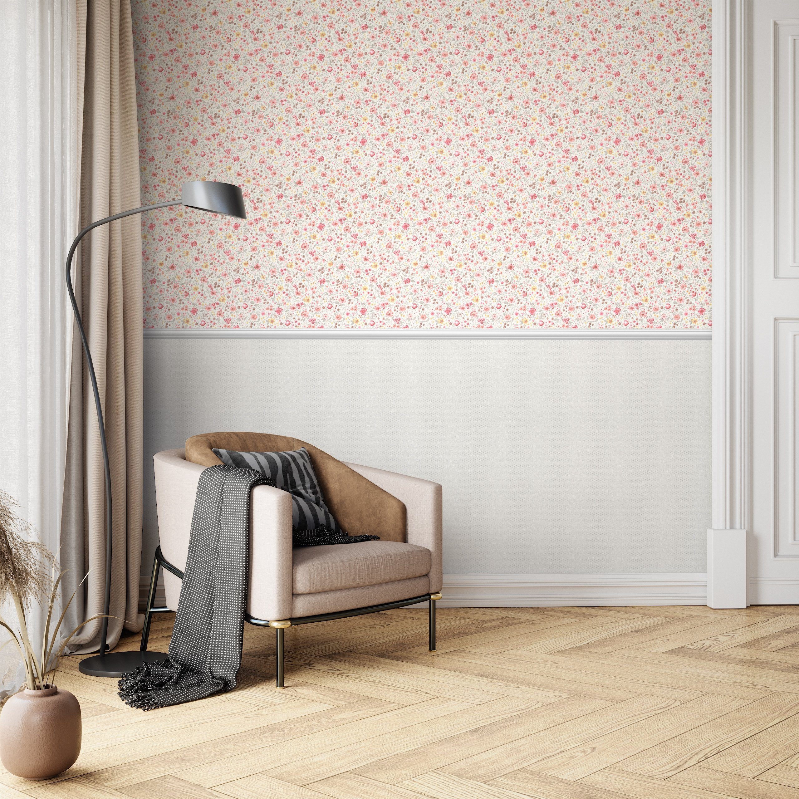Newroom Vliestapete Frieda Punkte Weiß Tapete Punktetapete Punkte,Pünktchen,Polkadot, Weiß Tapete Landhaus Punkte - Punktetapete Grau Romantisch Modern Pünktchen Polkadot für Wohnzimmer Schlafzimmer Büro, modern