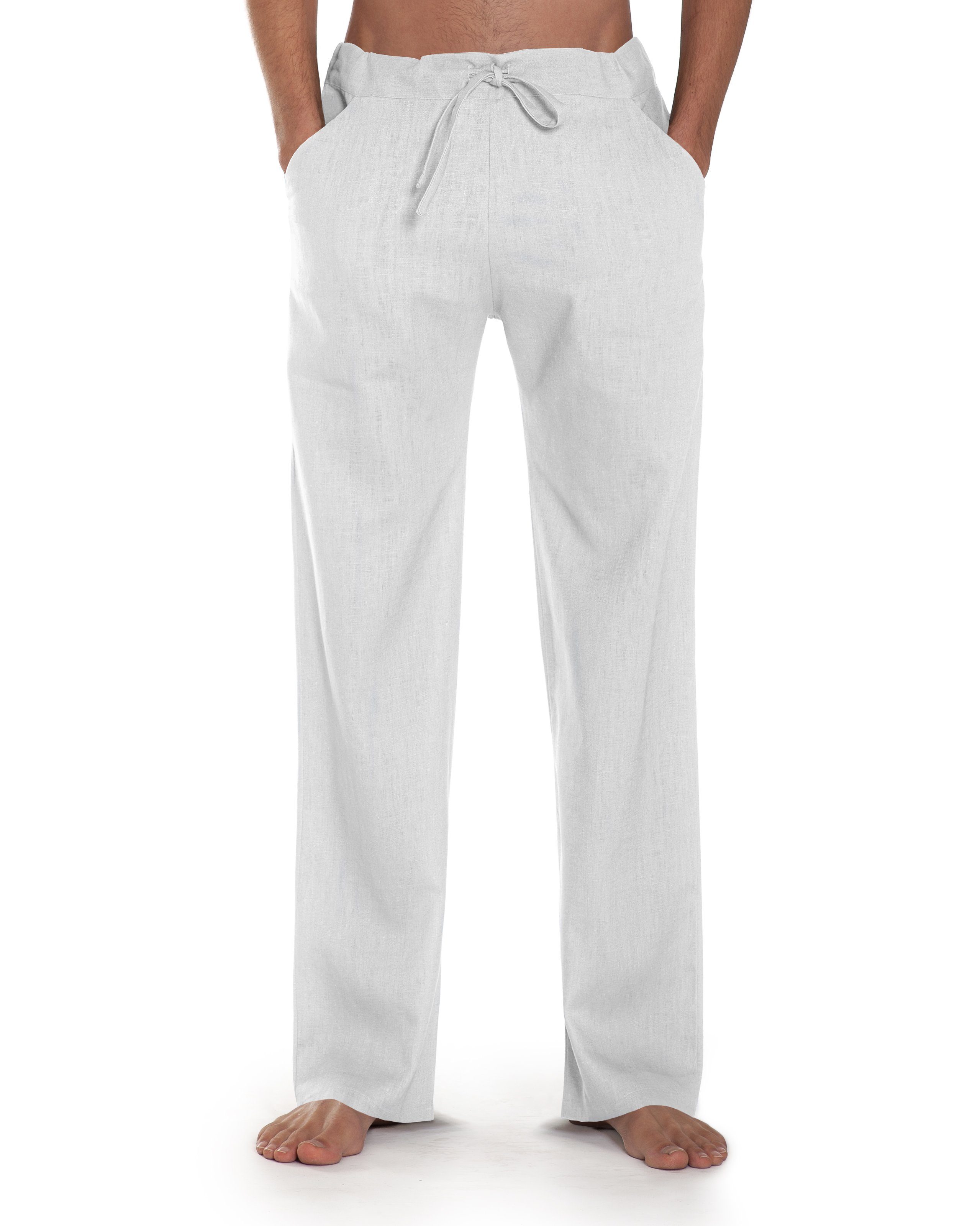 SCHAZAD Leinenhose Essential-Slim weiss