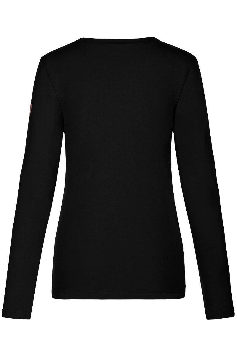 Almgwand Outdoorbluse Longsleeve Damen - DÜRNSTEINALM - offweiß/rot, schwarz/brombeer