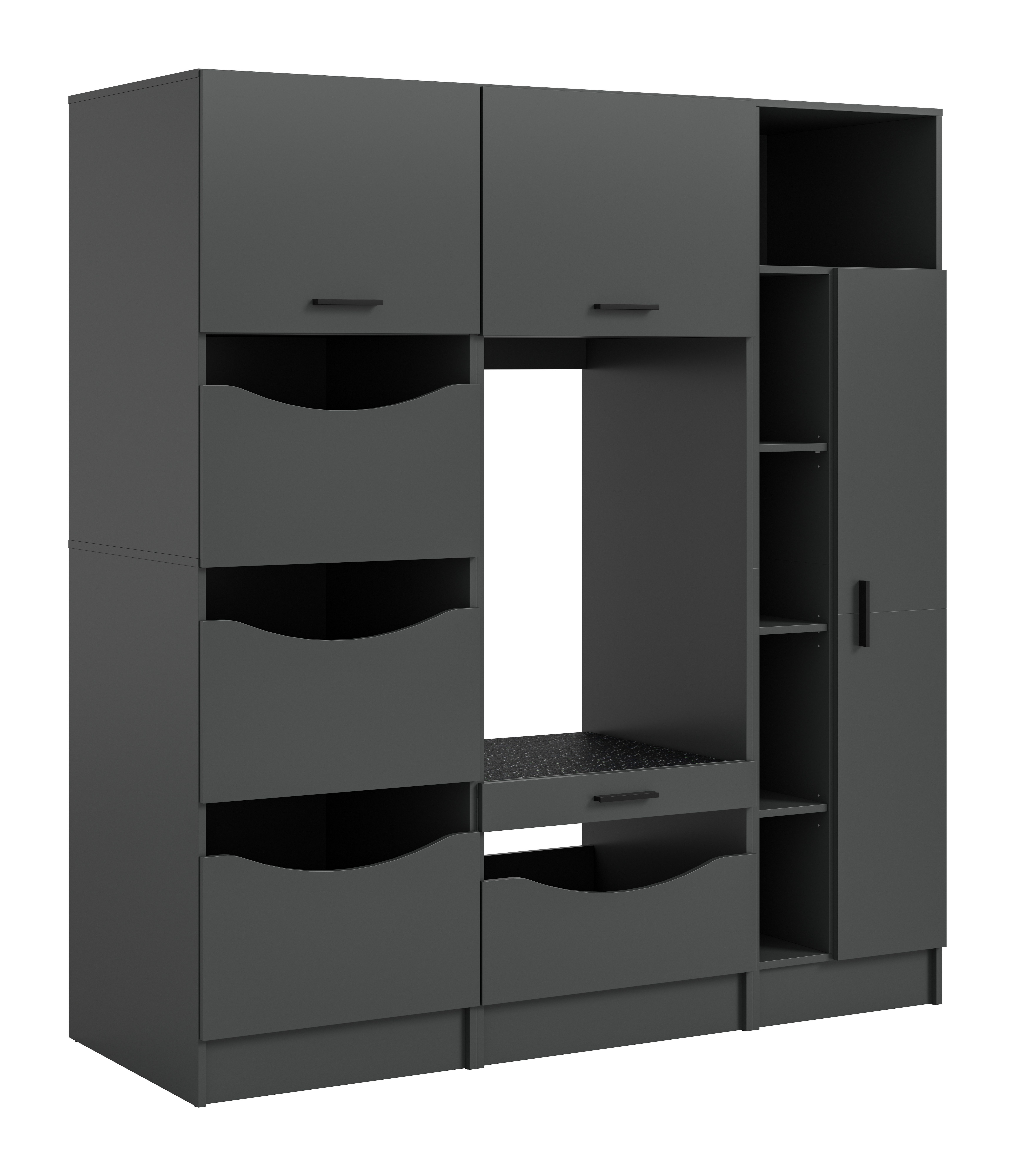 welltime Badmöbel-Set FALAS, TOPSELLER!, 3-teilig, Hauswirtschaftsraum Set, Breite 176 cm, (Set, 3-St., 1x Wäscheschrank, 1x Waschmaschinenumbauschrank, 1x Mehrzweckschrank), Kombination, Waschmaschinenumbau, Waschmaschinenschrank, Wäschekammer