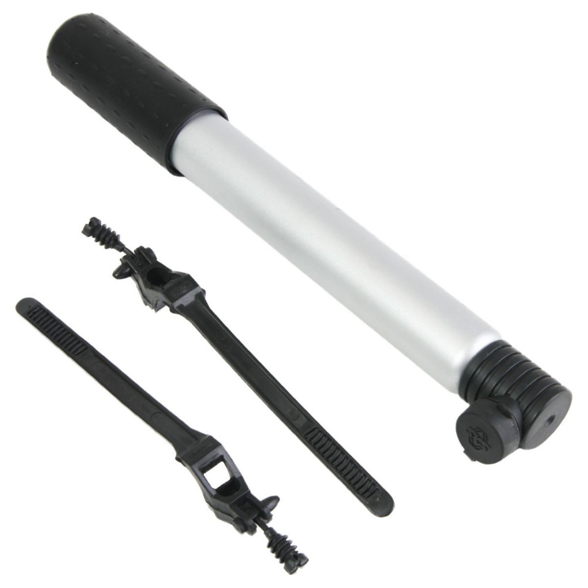 SKS Fahrradpumpe Fahrrad Mini-Pumpe Luft-Pumpe Kompakt Silber (Packung, inkl. Halterung), Handpumpe Fahrradpumpe Bike E-Bike für AV DV Dunlop Presta Auto-Ventil