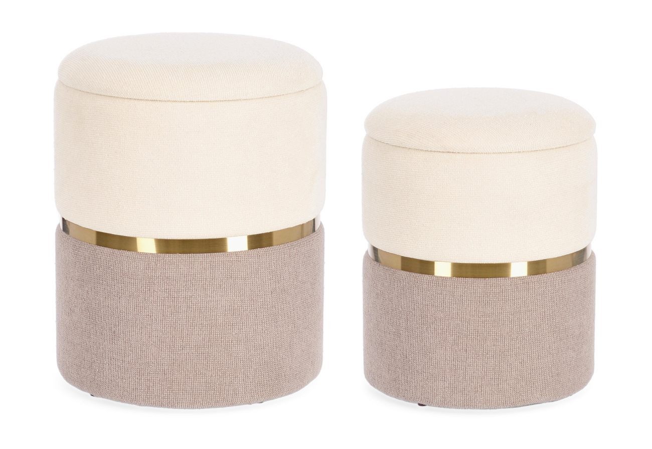 Bizzotto Pouf Radinka 2er-Set aus Stoff, Rosa