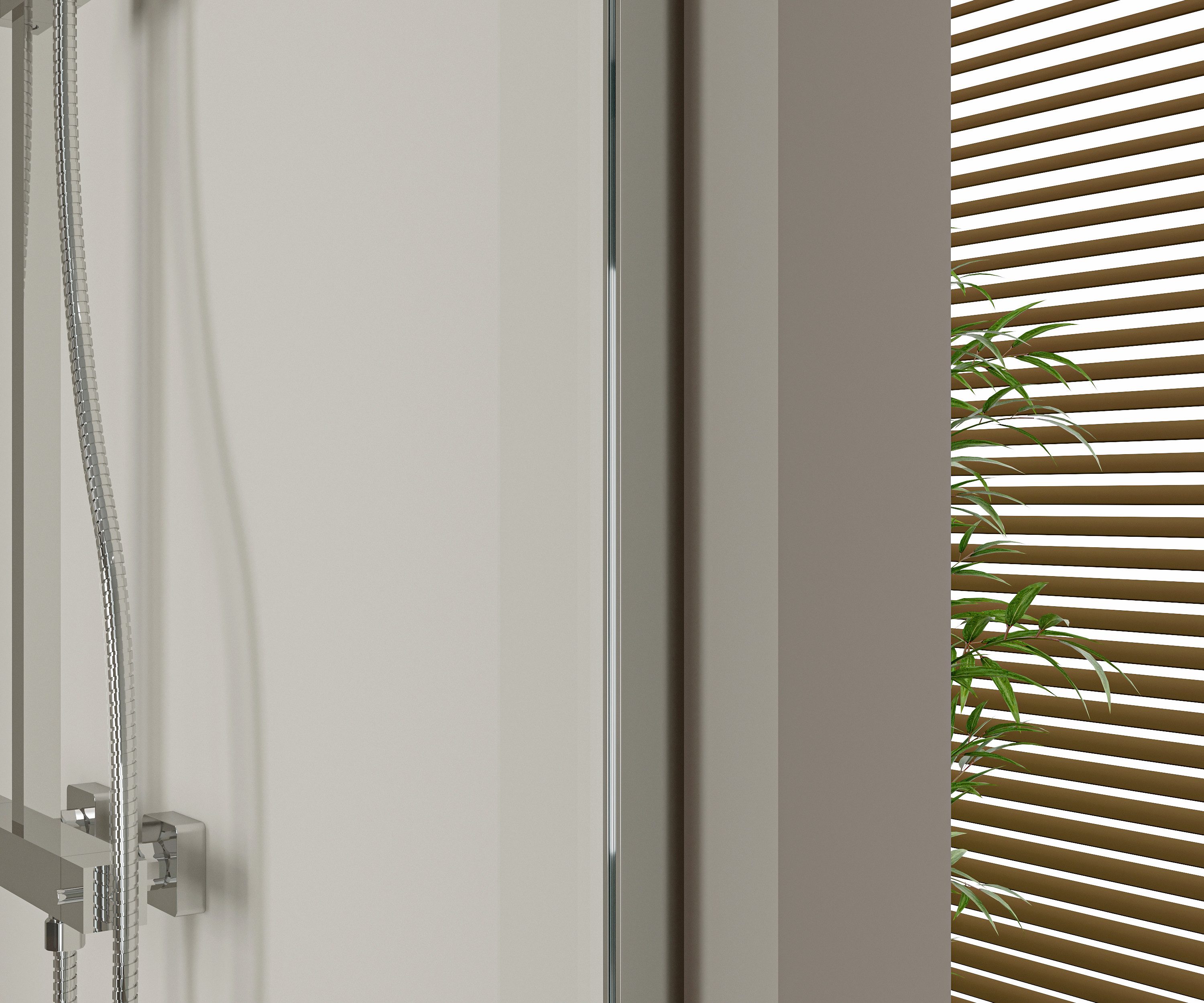 Bernstein Walk-in-Dusche EX103, Einscheibensicherheitsglas (ESG), (1 tlg), Super White Glass, Chrom hochglanz, ohne Stange bis 120 cm