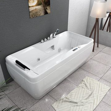 AcquaVapore Whirlpool-Badewanne Whirlpool Pool Badewanne Wanne W49H-TH-PL 170x80cm, (1-tlg), Mit Fußgestell und Ablaufgarnitur