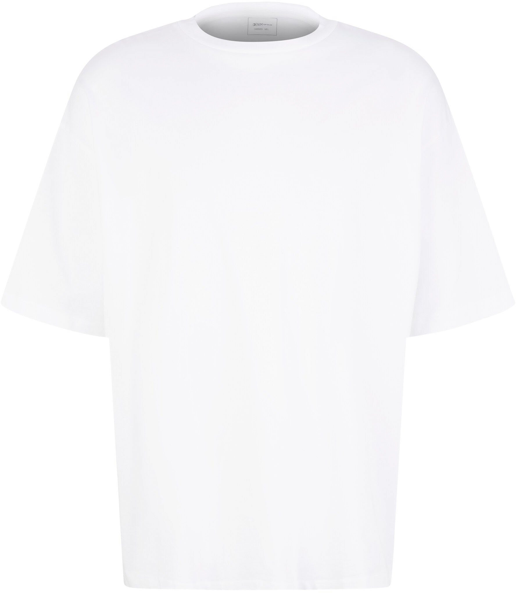 TOM TAILOR Denim Oversize-Shirt mit weiß Rundhalsausschnitt