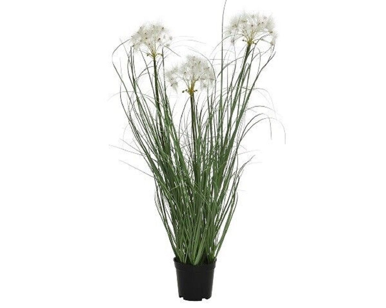 Kunstpflanze Gras Topf Kunstpflanze Kunstblume Polyester grün/weiß H 66 cm Ø 40 cm