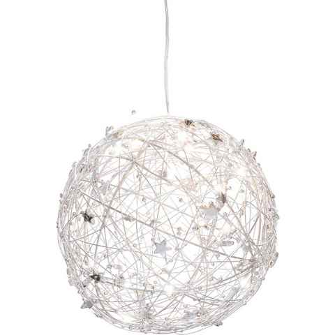 Creativ light Dekokugel Metalldraht-Kugel mit LED-Beleuchtung (1 St), dekoriert mit kleinen Sternen, mit Timerfunktion