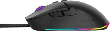 Hyrican Stiker Gaming-Maus, RGB LED Beleuchtung, USB, kabelgebunden Gaming-Maus