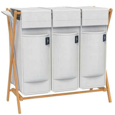 AdelDream Wäschekorb Bambus,Wäschesammler für Schmutzwäsche Wäsche Sortiersystem