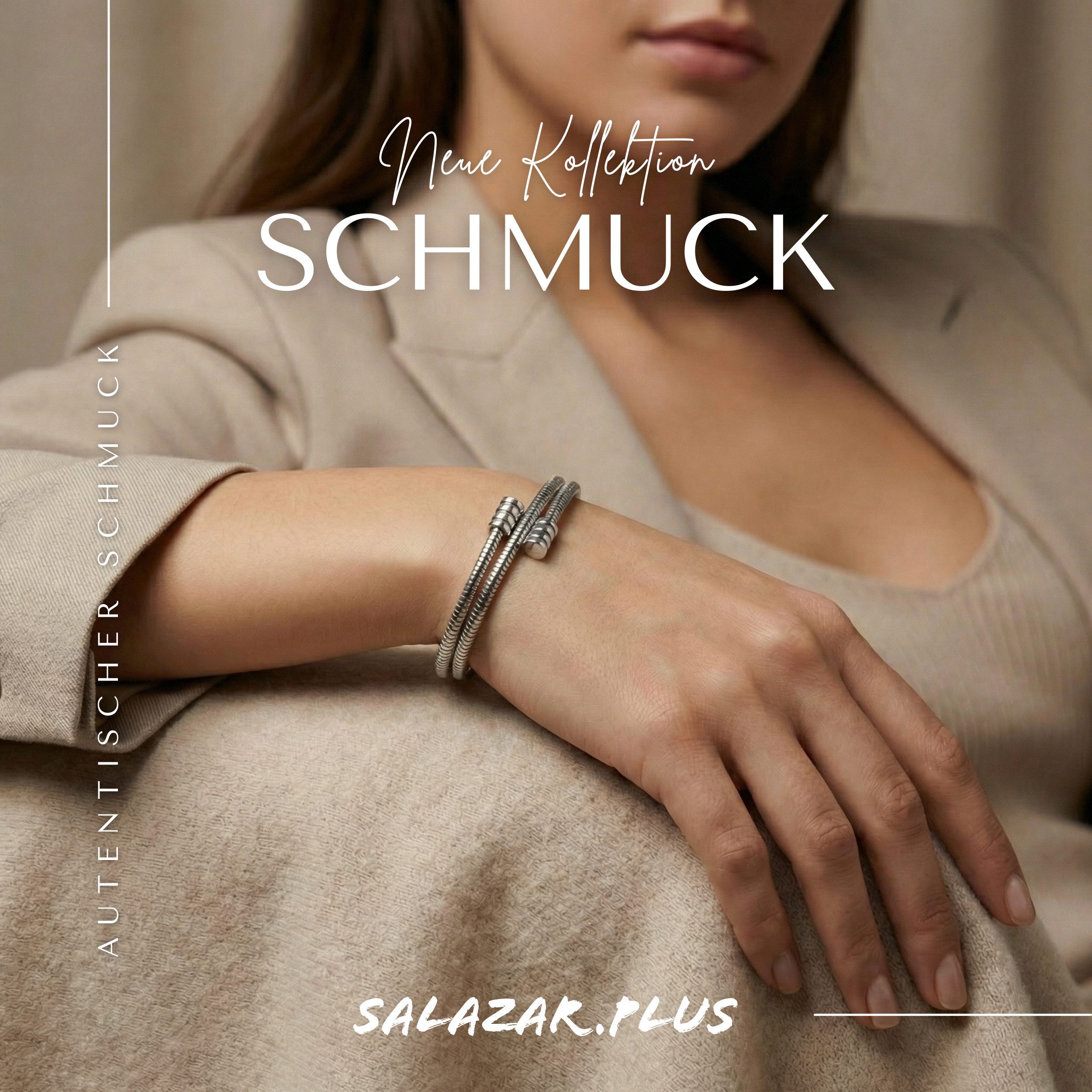 salazar.plus Armreif Luxus Edelstahl Armreif 18K Vergoldung Flexibles Desig günstig online kaufen