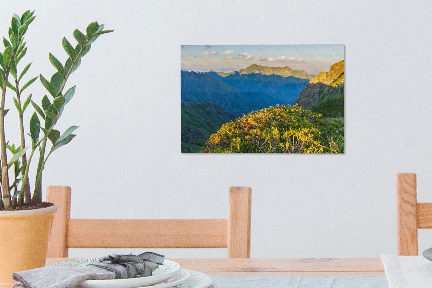 (1 St), Wandbild Wanddeko, Aufhängefertig, des Leinwandbild Sonnenuntergang, in OneMillionCanvasses® Val Grande bei cm Nationalparks Täler Italien 30x20 Die Leinwandbilder,