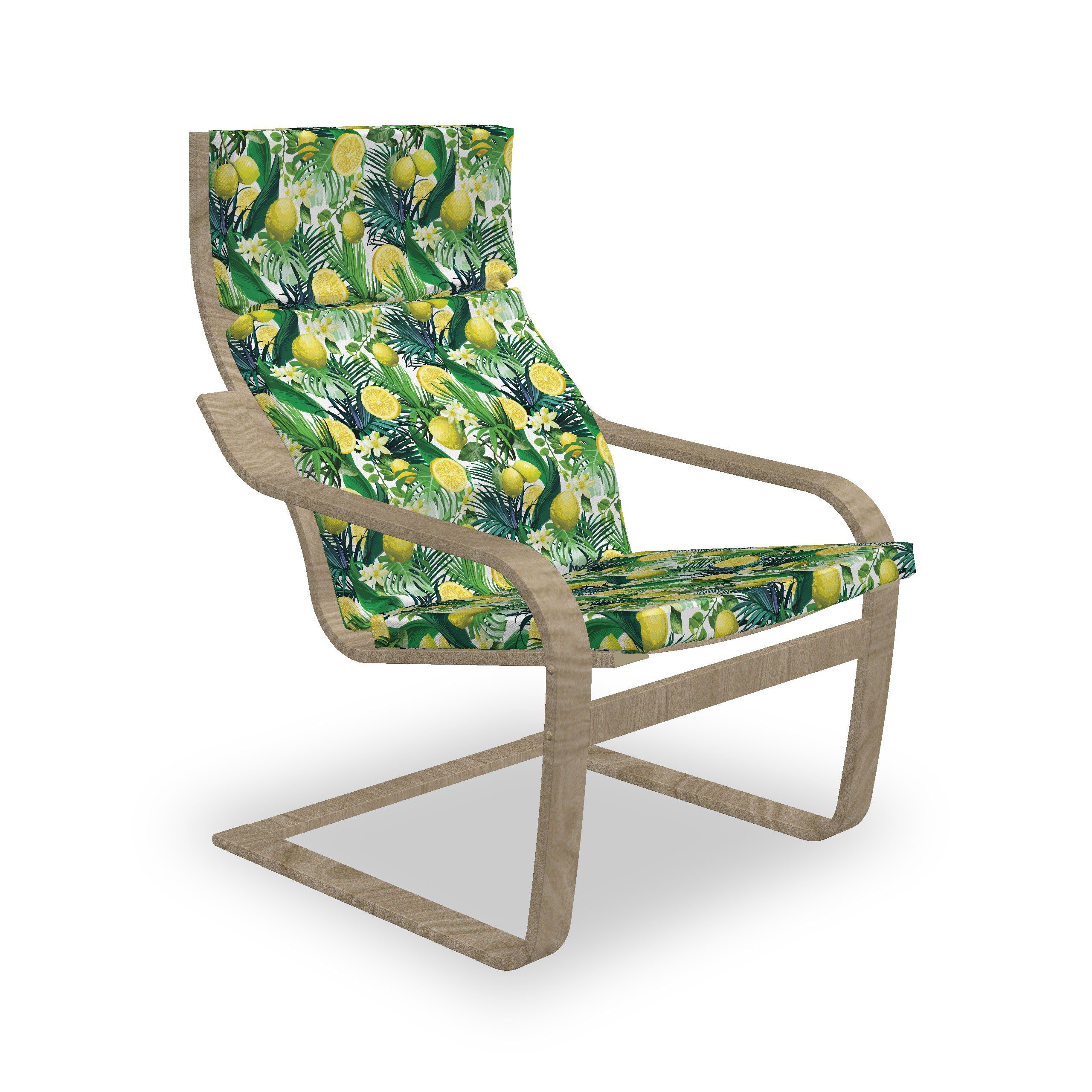 Abakuhaus Stuhlkissen Sitzkissen mit Stuhlkissen mit Hakenschlaufe und Reißverschluss, Dschungel Exotische Pflanzen Green Leaf