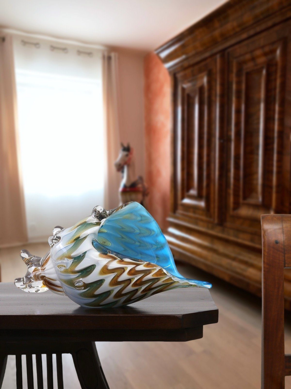 Aubaho Dekofigur Muschel Figur Glasschale Glas Schale Glasfigur Skulptur Murano-Antik-S