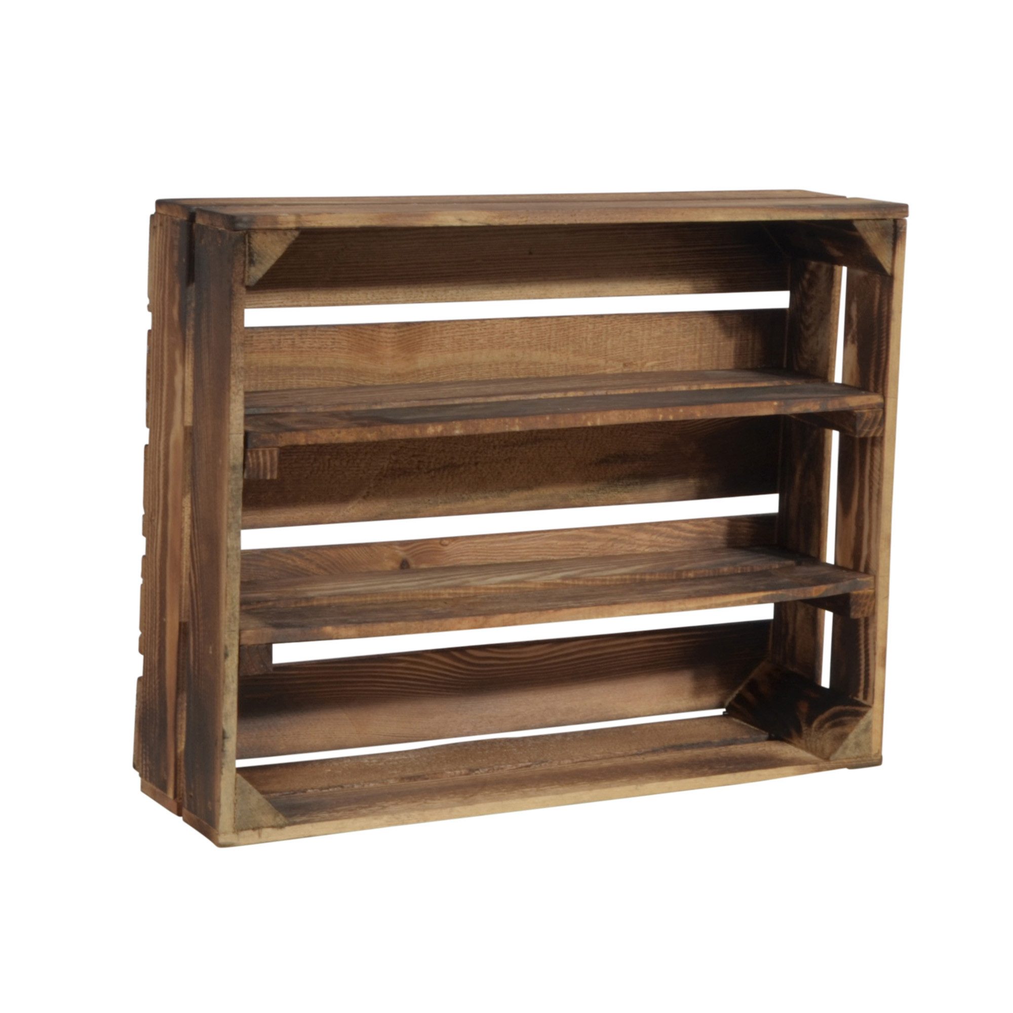 CHICCIE Holzkiste Holzregal Schmalhanz 50x40x15cm - Geflammt 2x langes Regal (1 St)