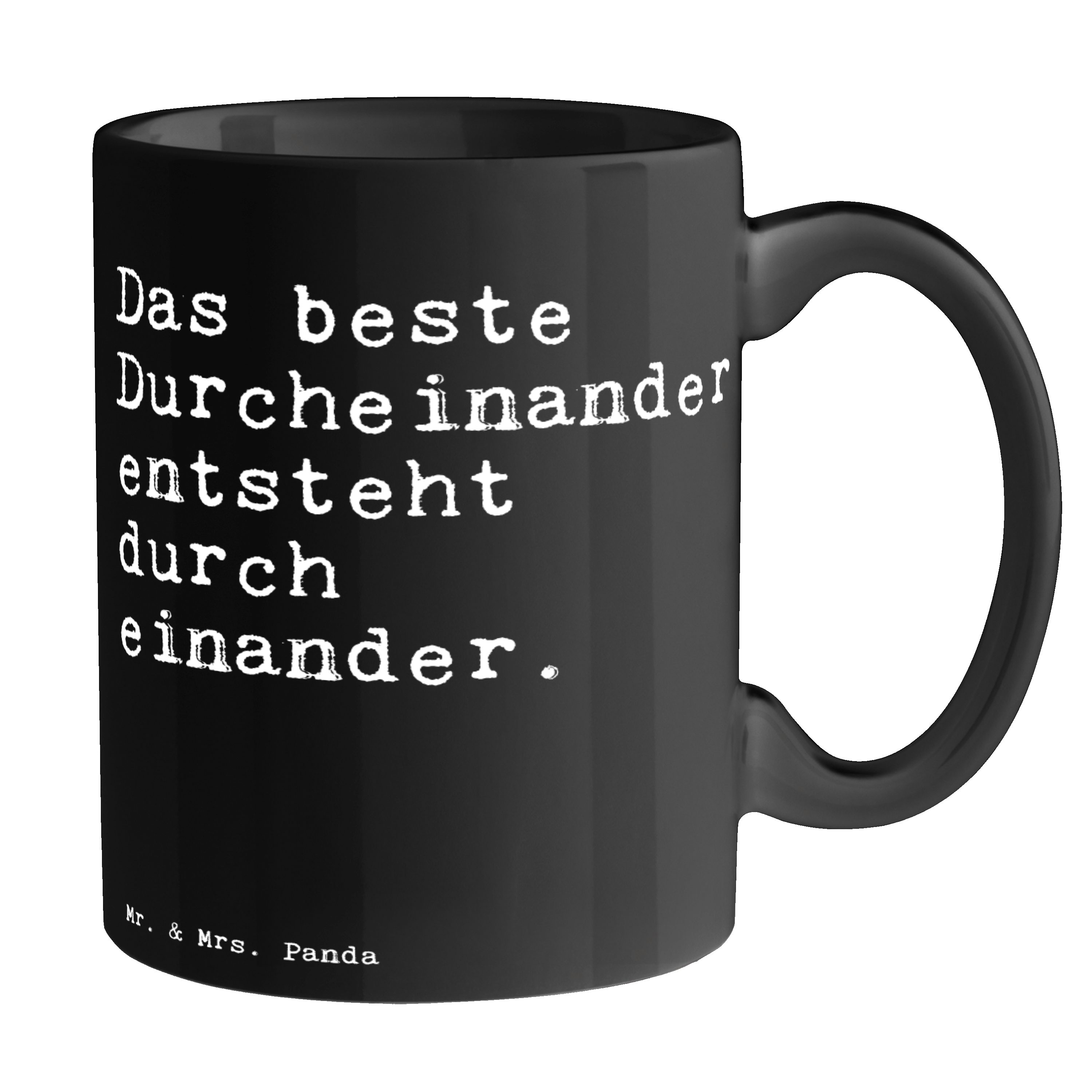 Mrs. Schwarz - & Das Schwarz - beste Geschenk, Panda Valentinsta, Durcheinander Keramik Tasse Mr. entsteht...