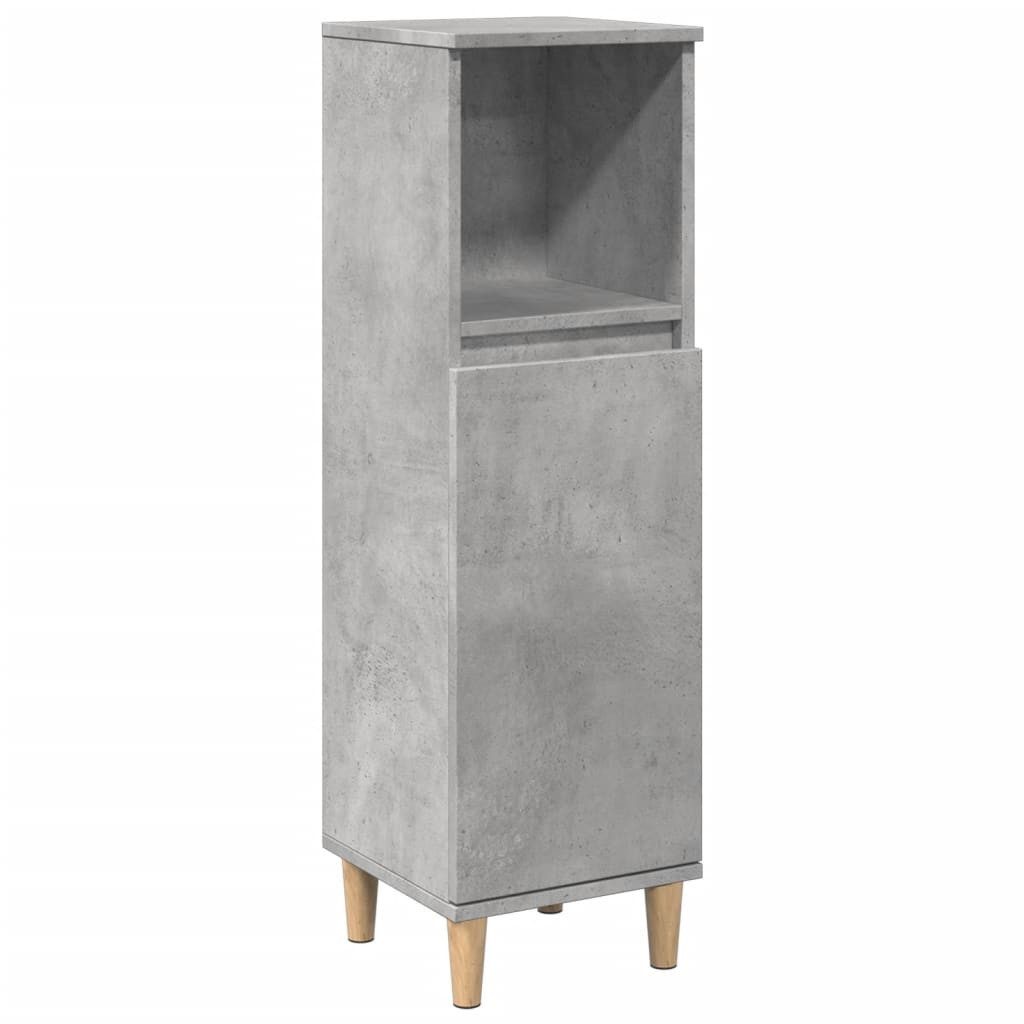 vidaXL Badezimmer-Set Badschrank Betongrau 30x30x100 cm günstig online kaufen