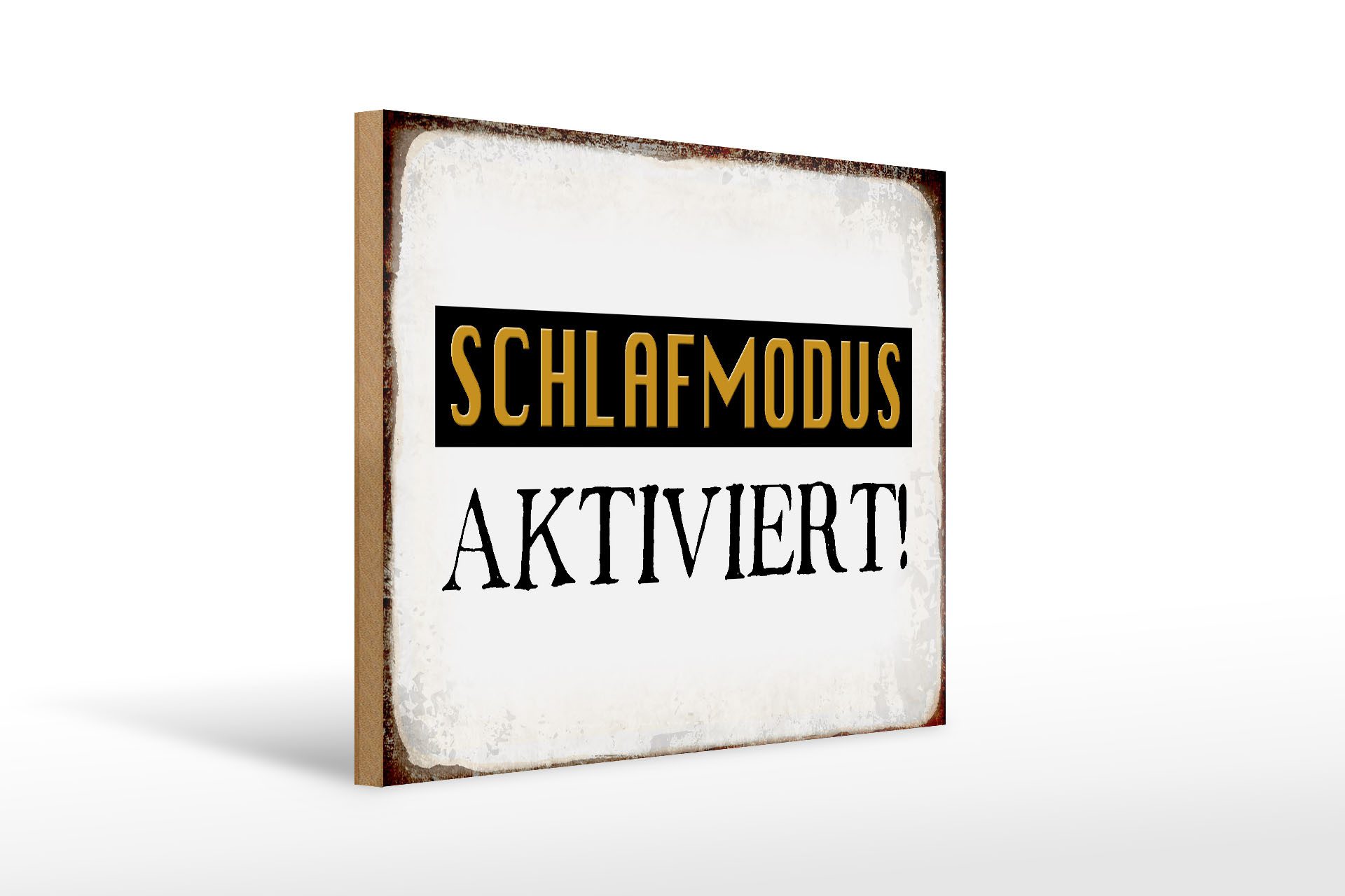 Holzbild Spruch 40x30cm Schlafmodus aktiviert