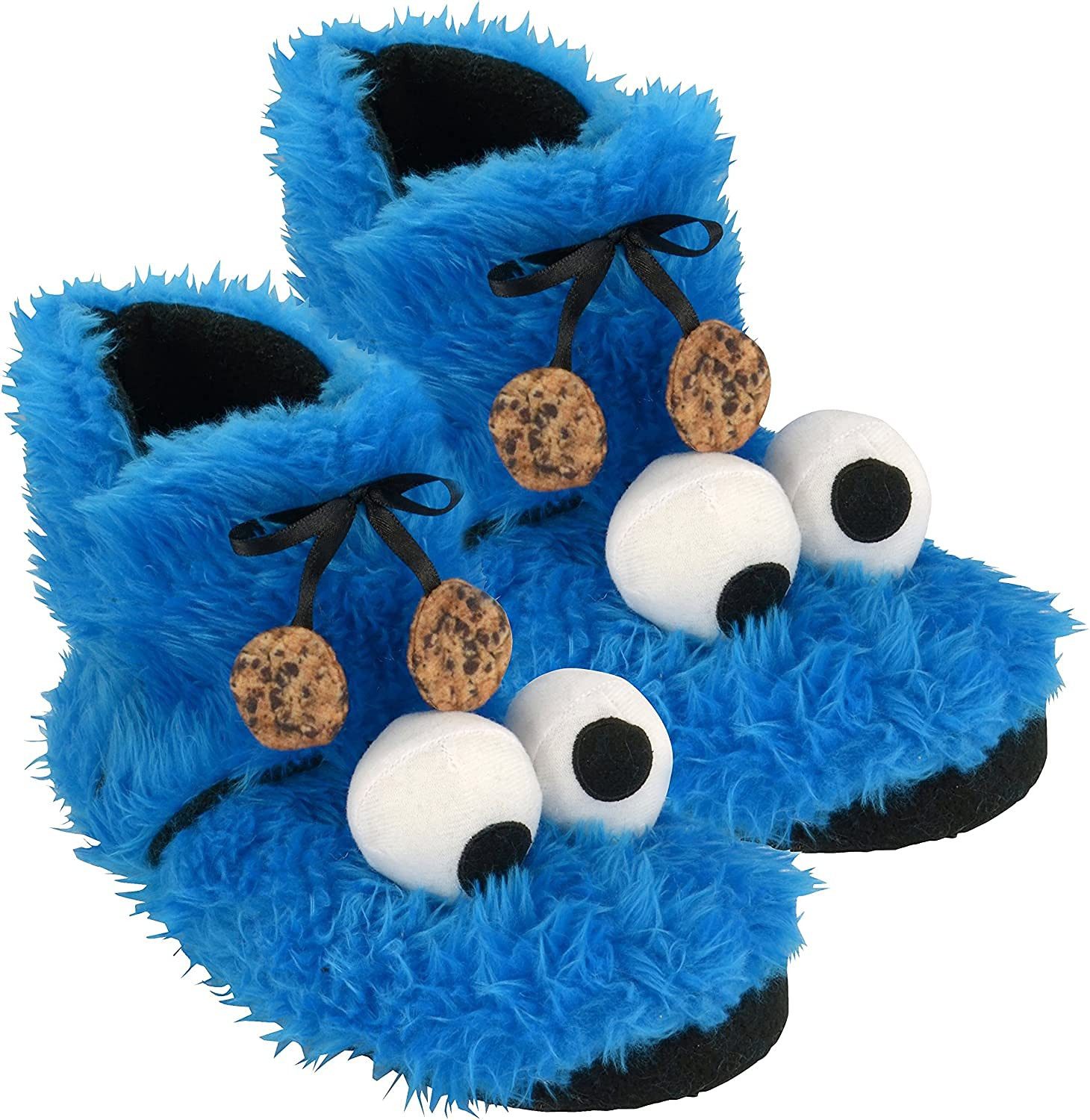United Labels® Sesamstraße Домашняя обувь - Krümelmonster 3D Plüsch Blau Hausschuh