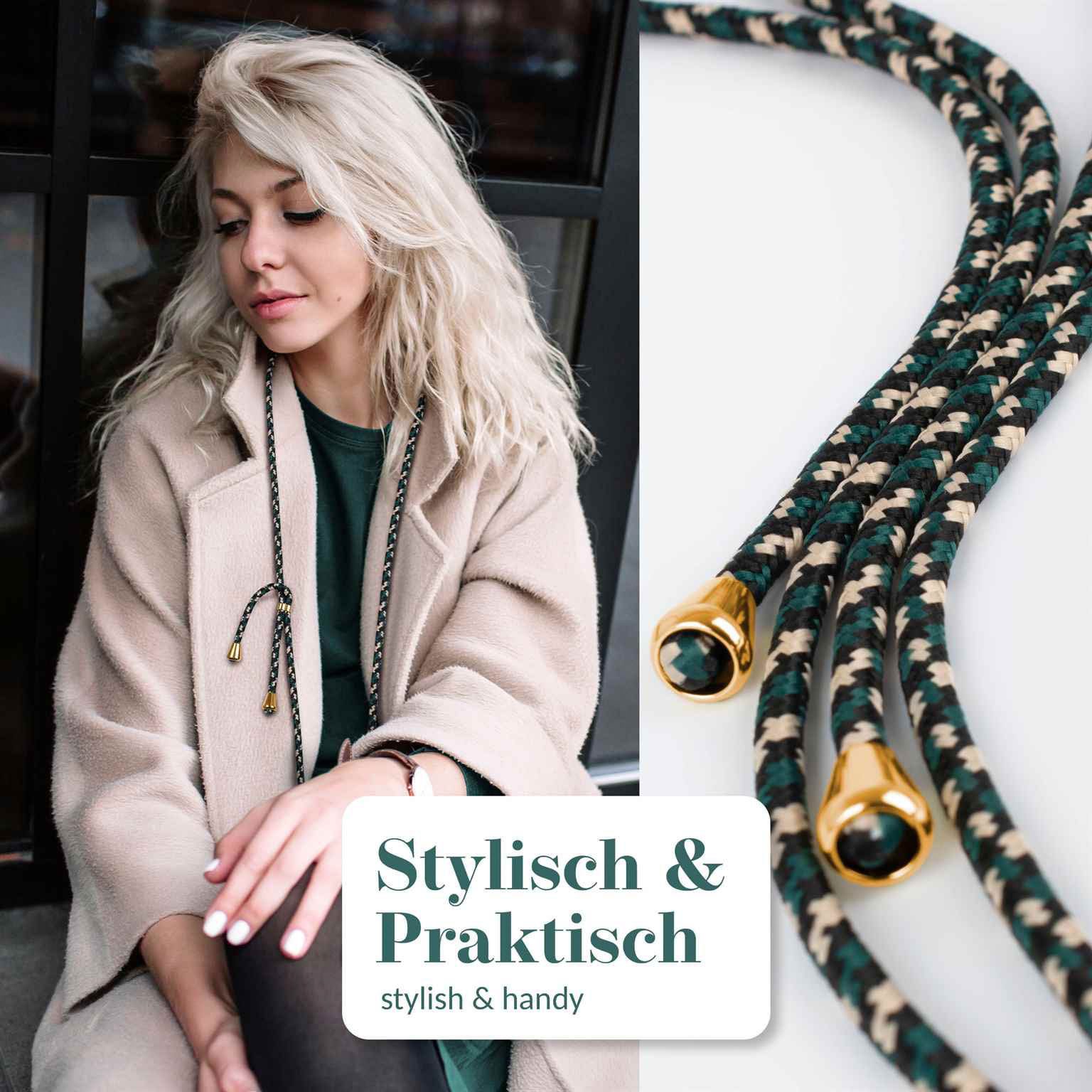 moex Handykette für CMF Phone 2 Pro Handyband ohne Hülle Unleash Grün 6,7 Zoll, Umhängeband mit Karabiner Handy Kette zum Umhängen Band abnehmbar