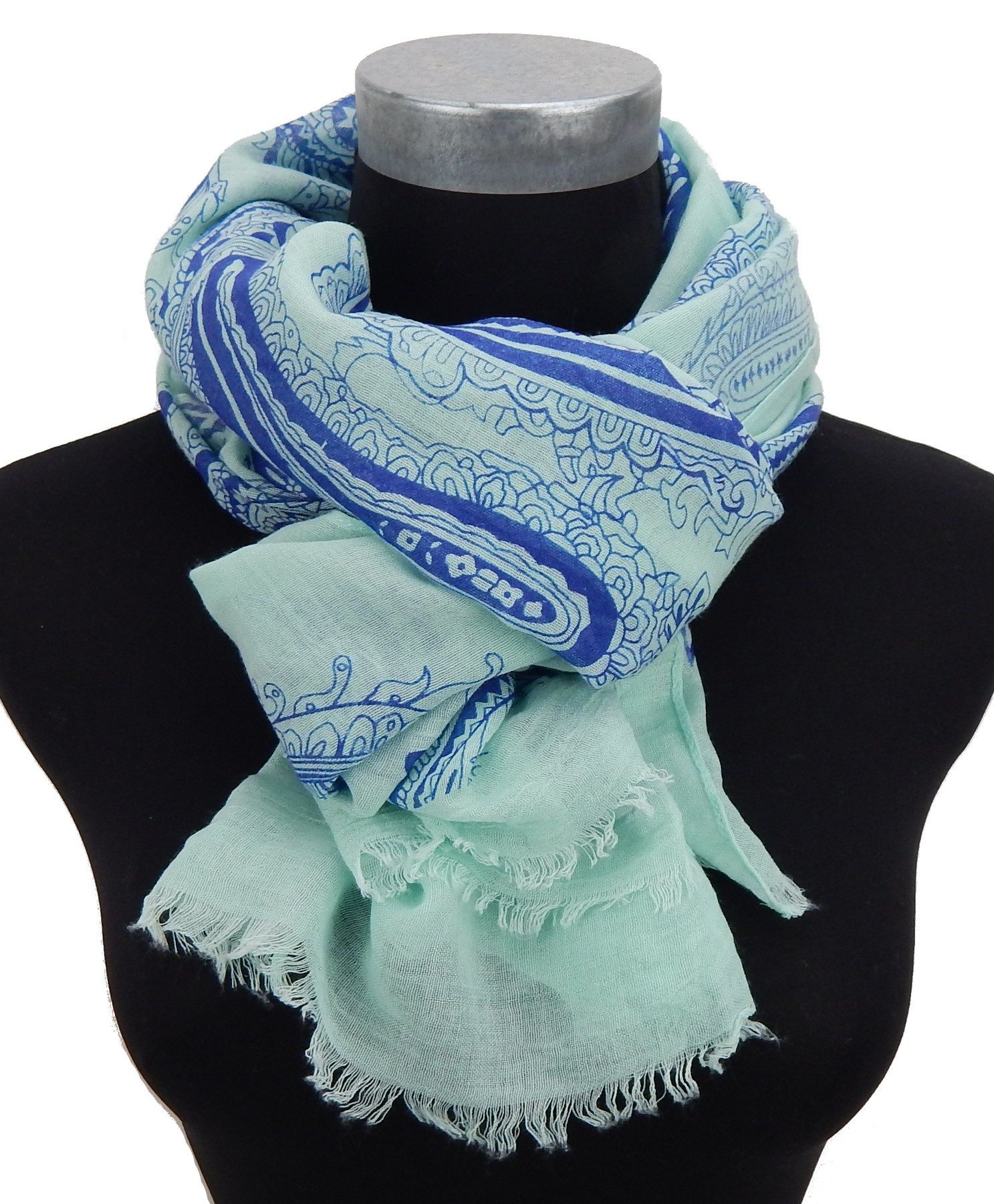 Ella Jonte Modeschal, Eleganter Sommerschal mit floralem Muster in sanften Pastelltönen