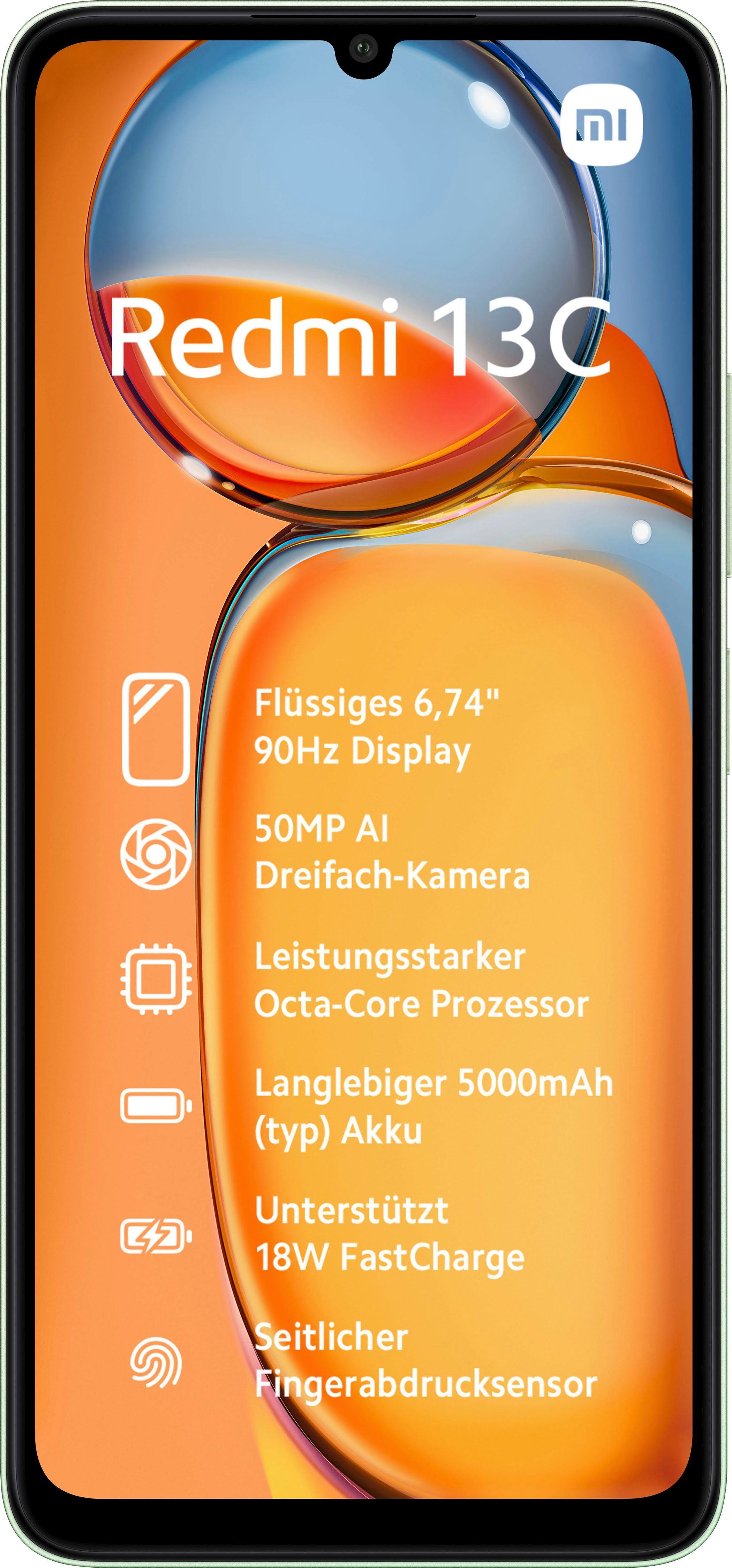 (17,1 13C 256 GB Xiaomi Hellgrün Redmi 50 Zoll, 8GB+256GB cm/6,74 Kamera) Smartphone Speicherplatz, MP