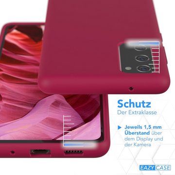 EAZY CASE Handyhülle Premium Silikon Case für Galaxy S20 FE / S20 FE 5G 6,5 Zoll, Hülle Silikon mit Displayschutz Handytasche aus Silikon Rot / Beere