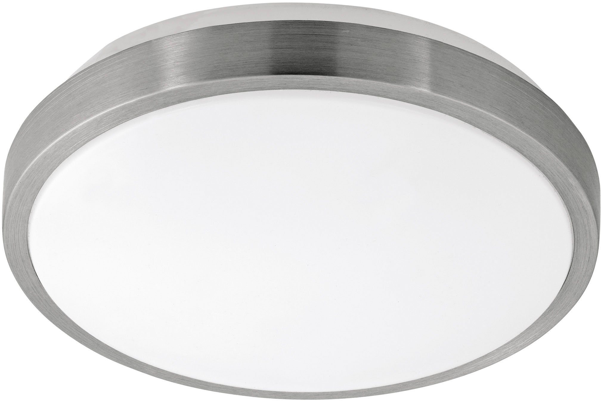EGLO LED Deckenleuchte COMPETA 1, LED fest integriert, Warmweiß, Deckenleuchte, Lampe, Flurlampe, Nickel matt, weiß, Ø24,5 cm