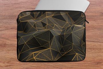MuchoWow Laptop-Hülle Abstrakt - Gold - 3D - Luxus - Kunst 13.3 Zoll, Laptopsleeve, weiches Innenfutter zum Schutz Kratzern, Laptoptasche